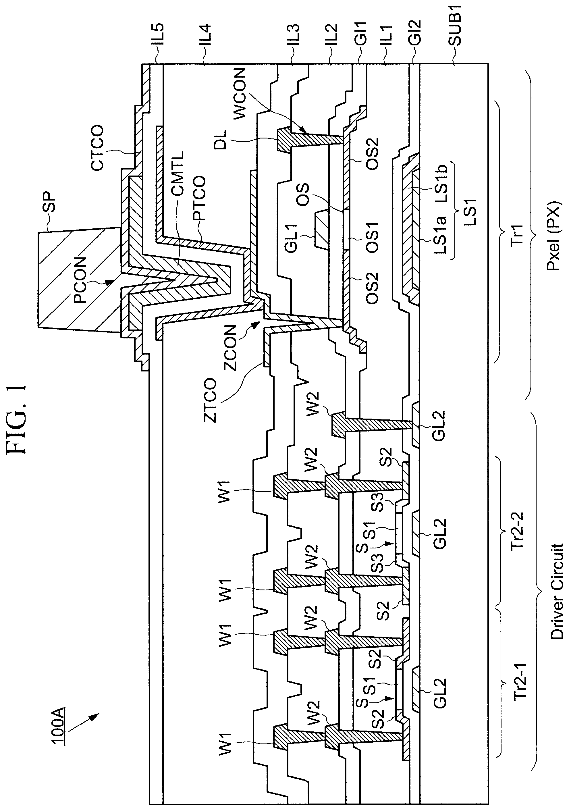 Patent US12332522 — Liquid crystal display device — Figure 1
