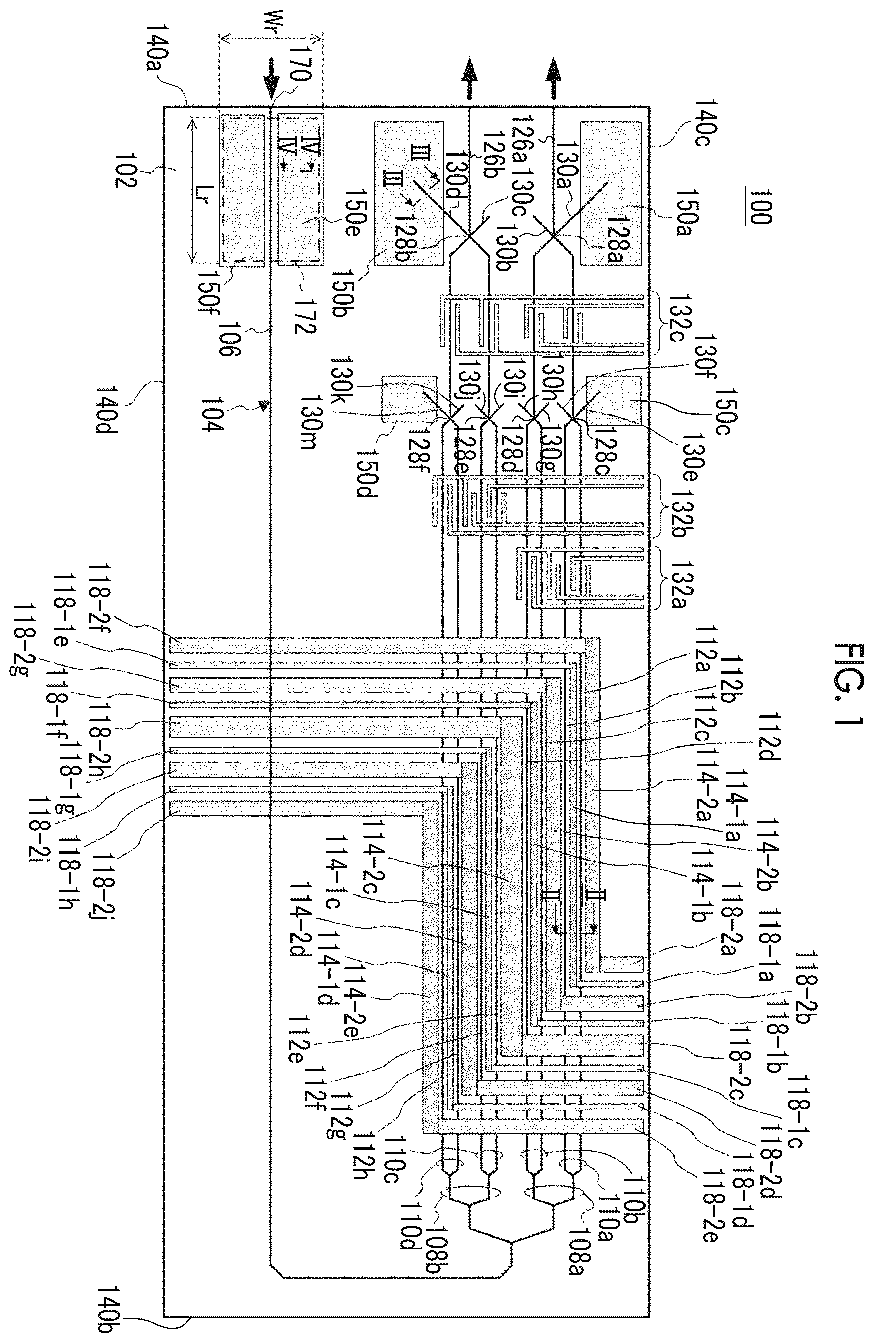 Patent US12332534 — Optical waveguide device, optical modulator, optical modulation module, and optical transmission apparatus — Figure 1