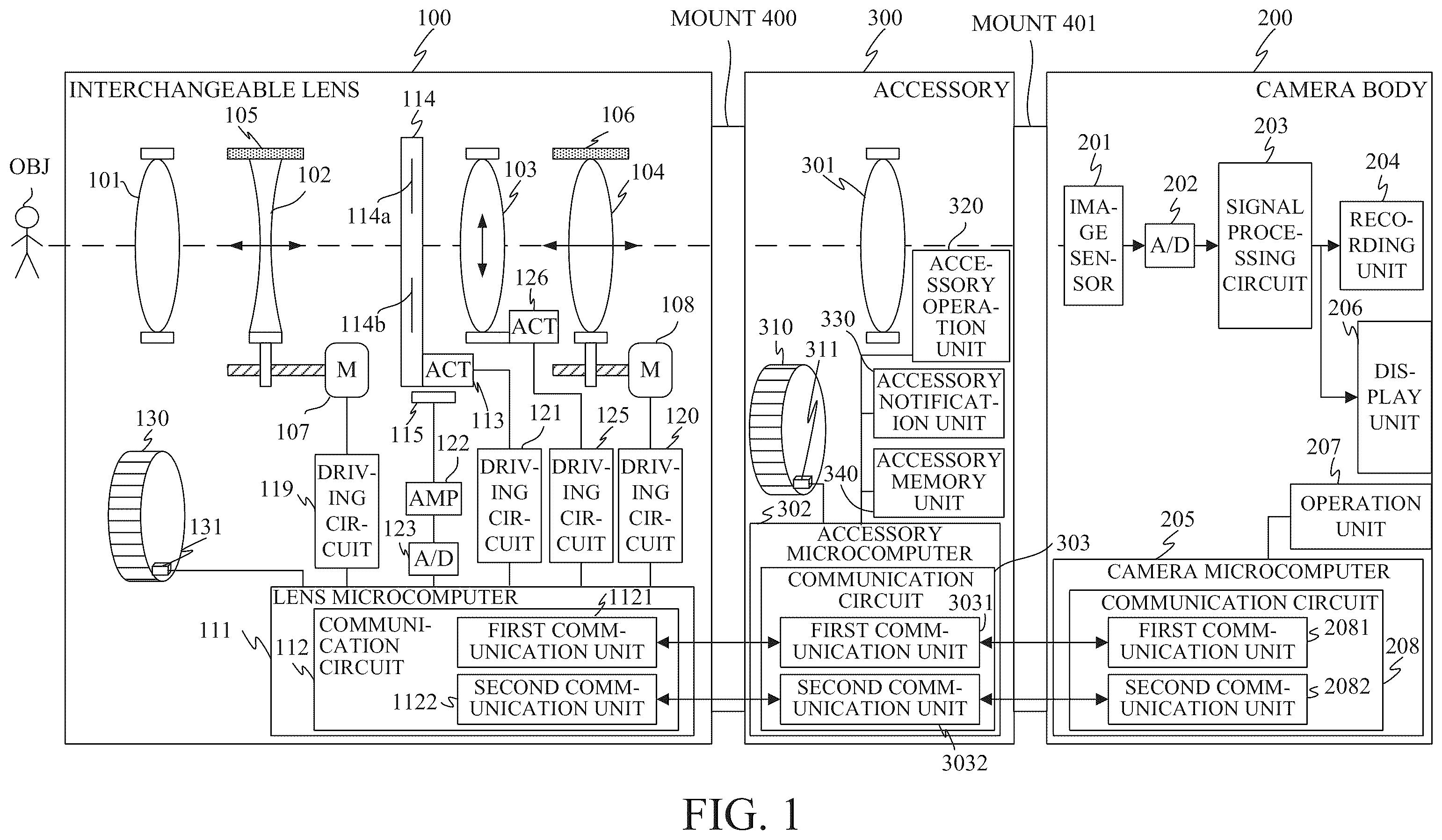 Patent US12332545 Figure 1 – Accessory having function of performing reproduction driving of focus lens, control method and memory medium
