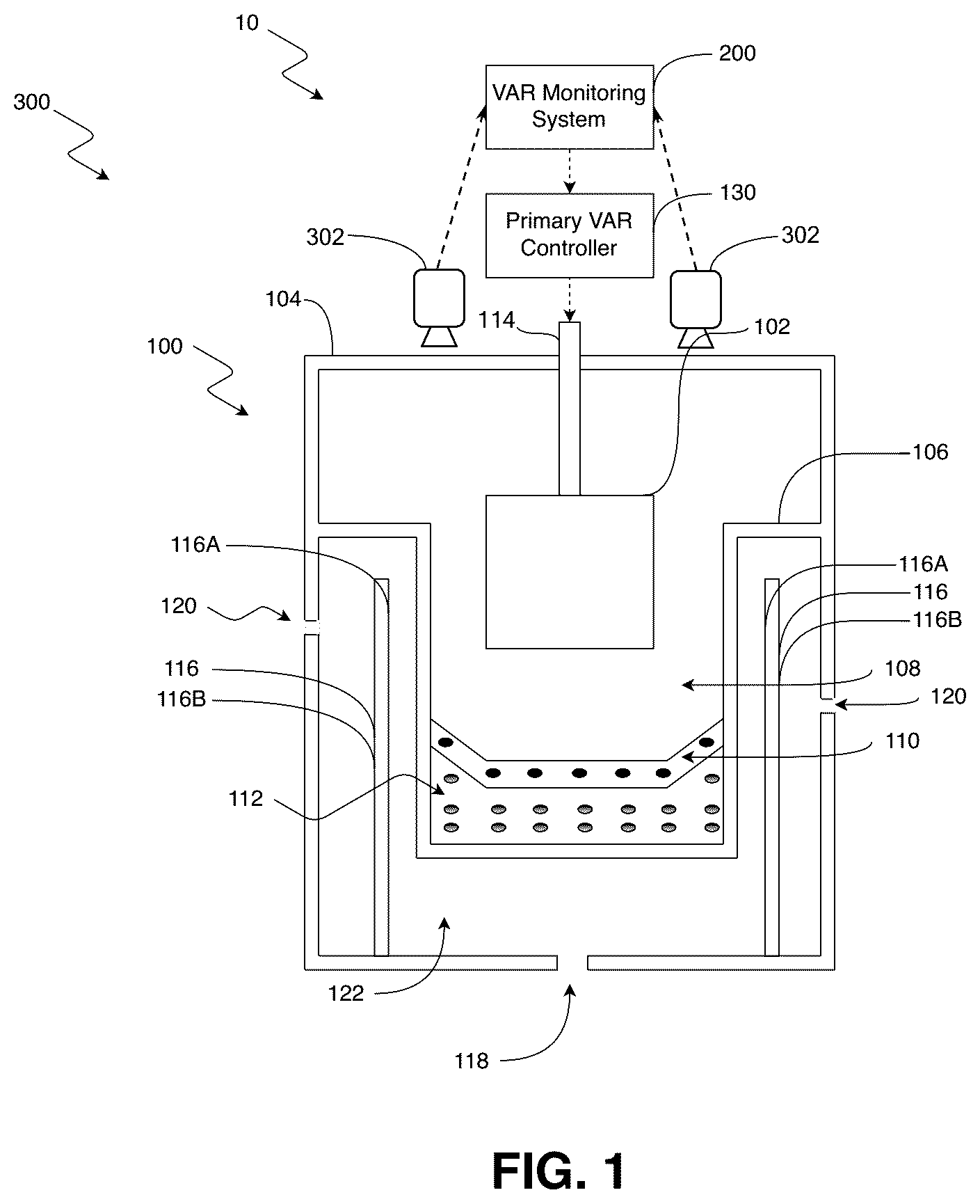 Patent US12332611 — Video analysis-based algorithm for triggering power cutback in vacuum arc remelting — Figure 1