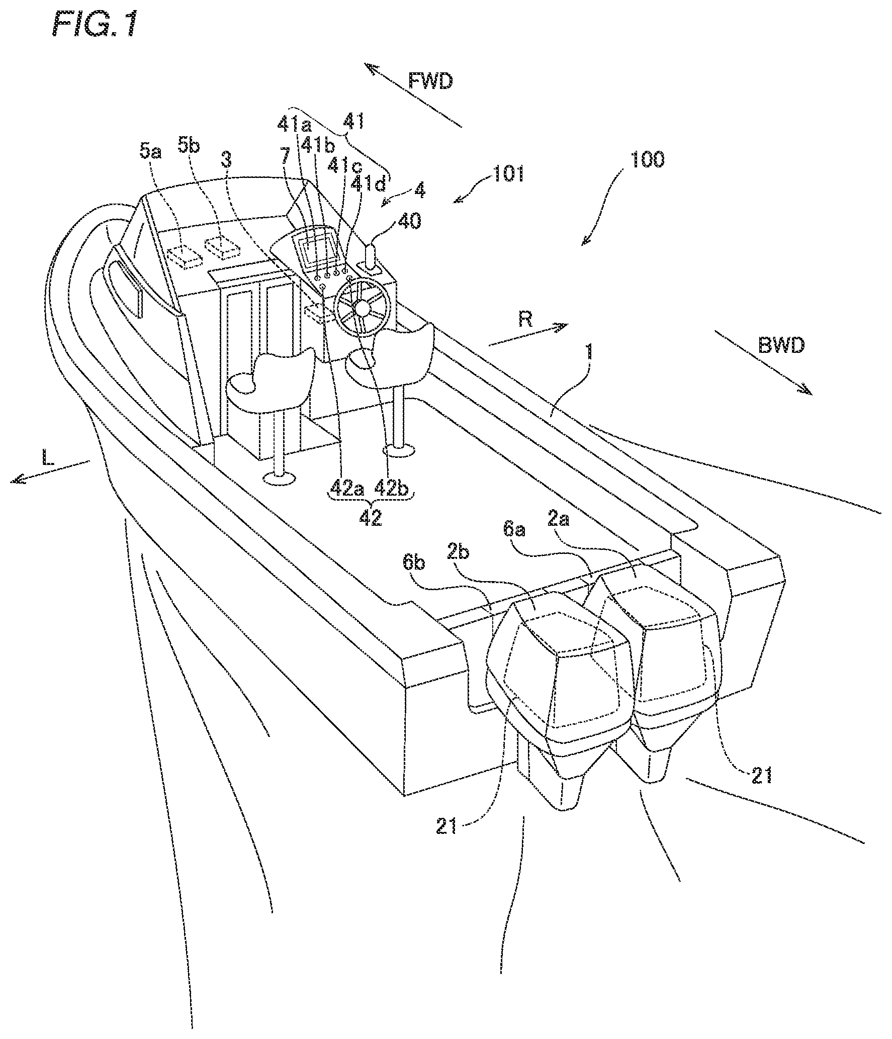 Patent US12332646 — Steering control system of marine vessel, marine vessel and steering control method of marine vessel — Figure 1