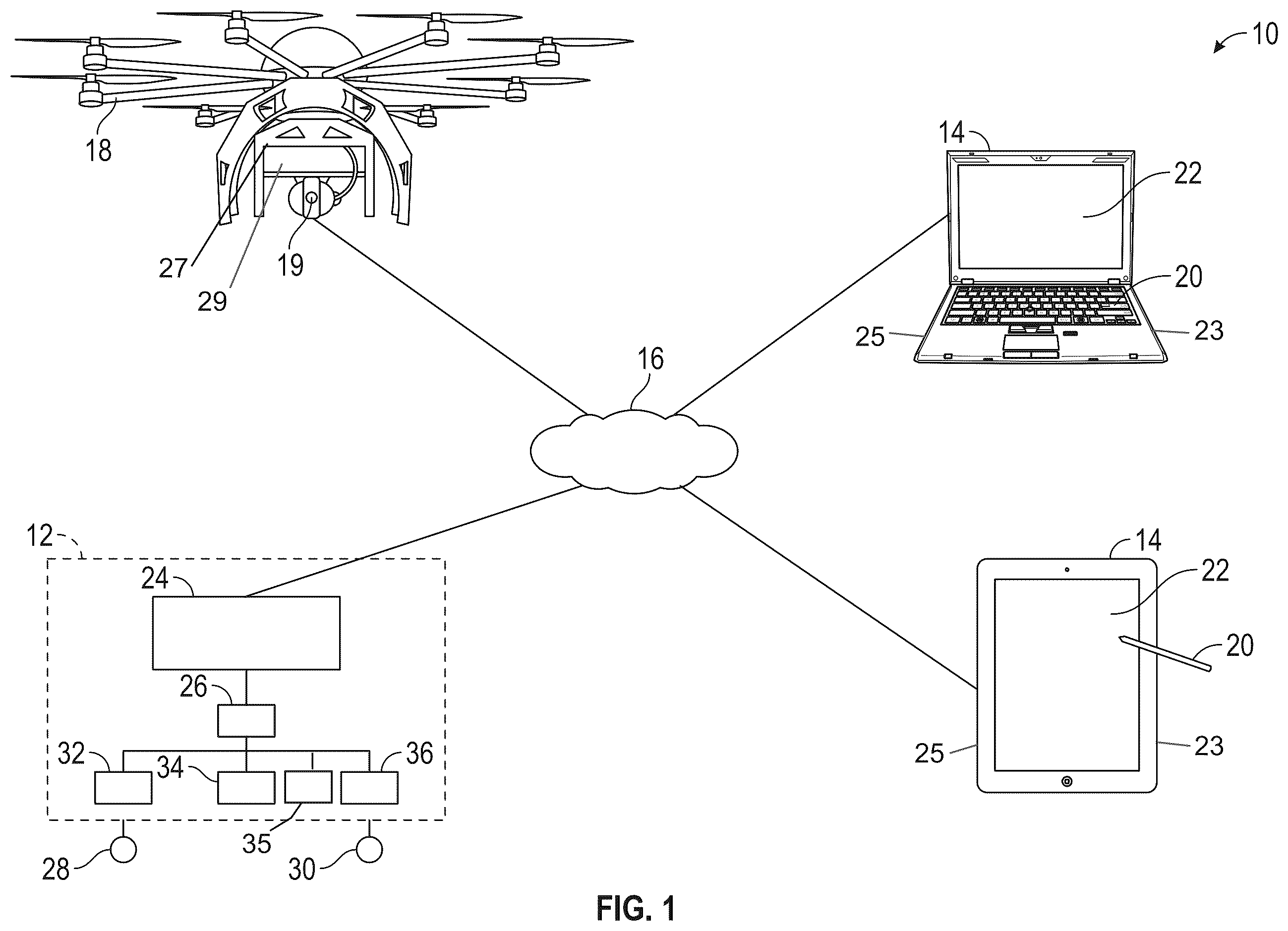 Patent US12332660 — Navigating unmanned aircraft using pitch — Figure 1