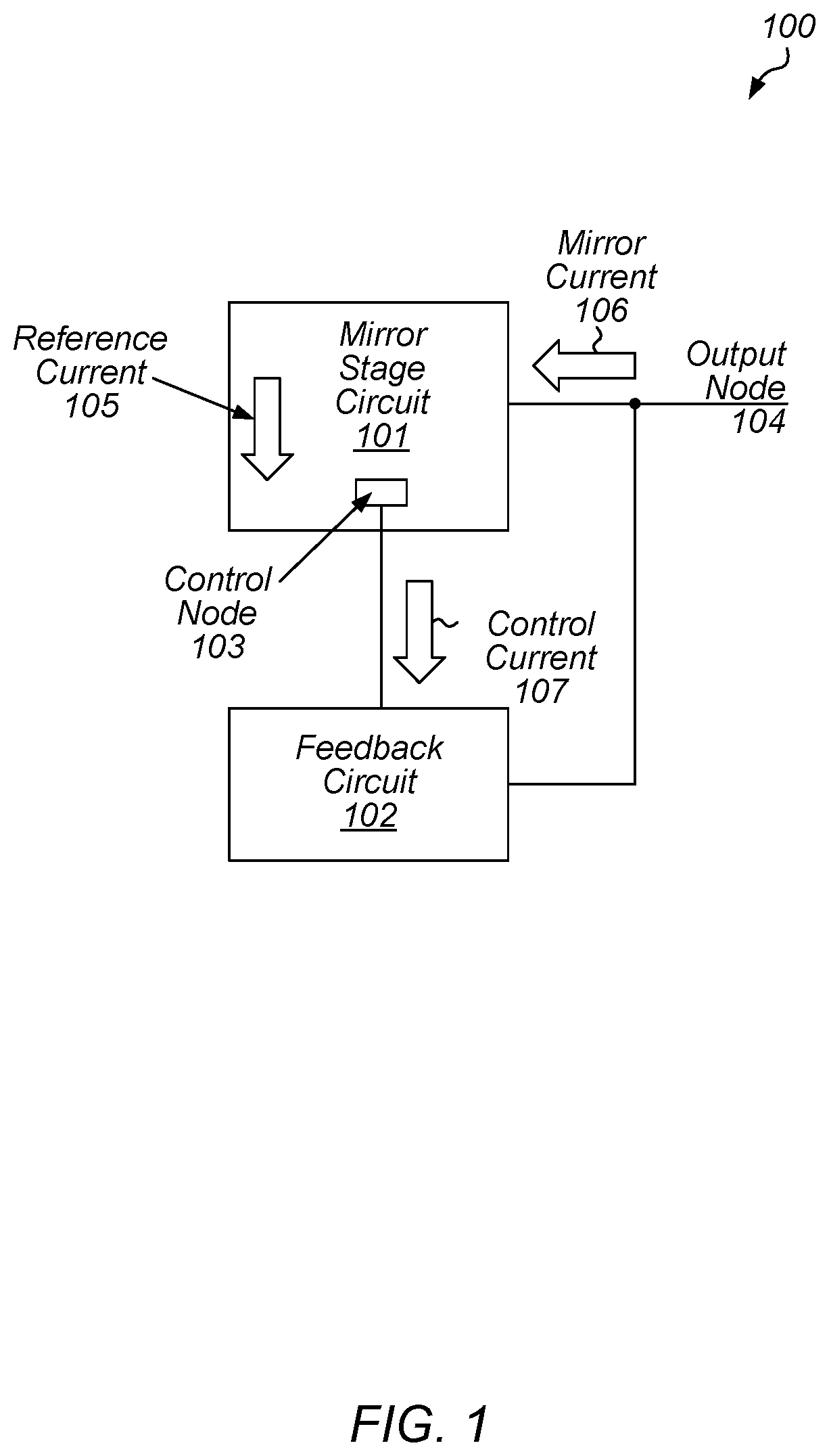 Patent US12332679 — High output impedance current mirror circuit — Figure 1