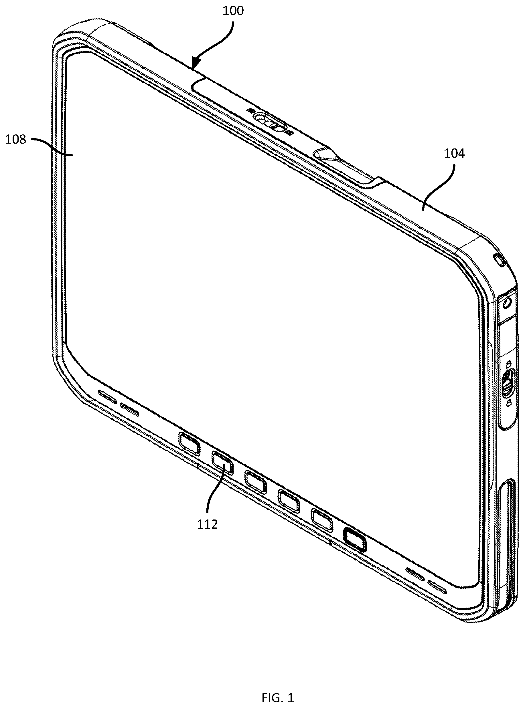 Patent US12332691 — Battery pack retention systems for mobile computing devices — Figure 1