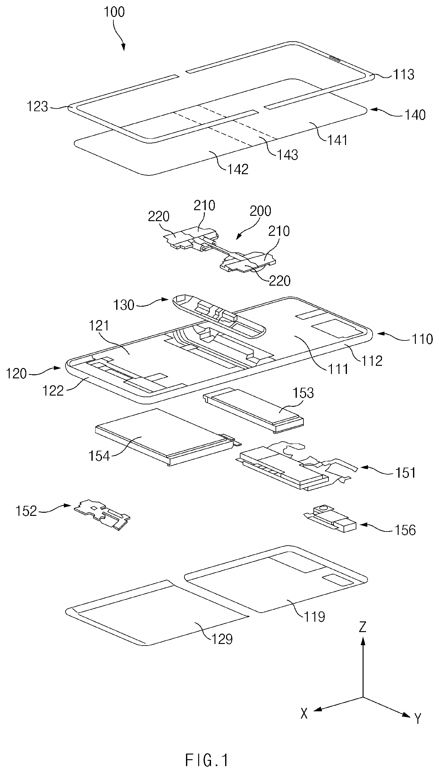 Patent US12332701 — Electronic device having torque structure — Figure 1