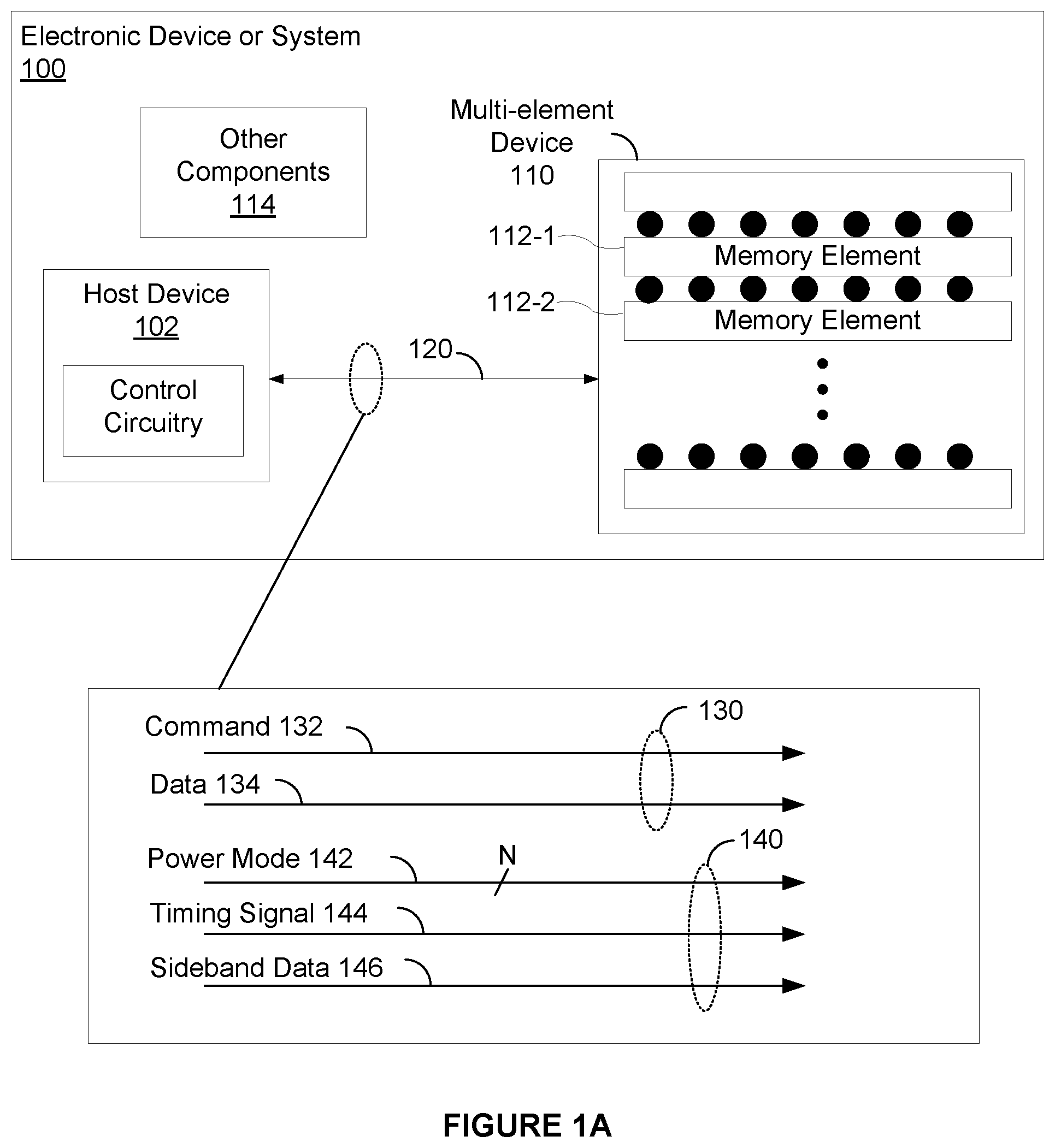 Patent US12332709 — Multi-element memory device with power for individual elements — Figure 1