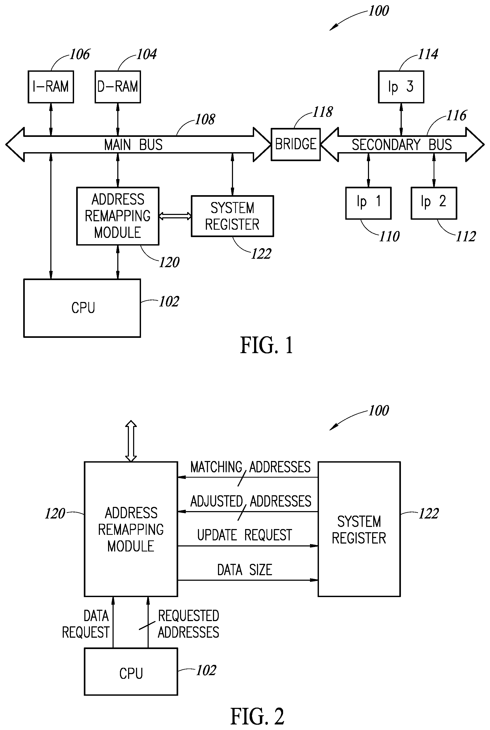 Patent US12332782 — Integrated circuit with address remapping circuitry to respond to a memory access request — Figure 1