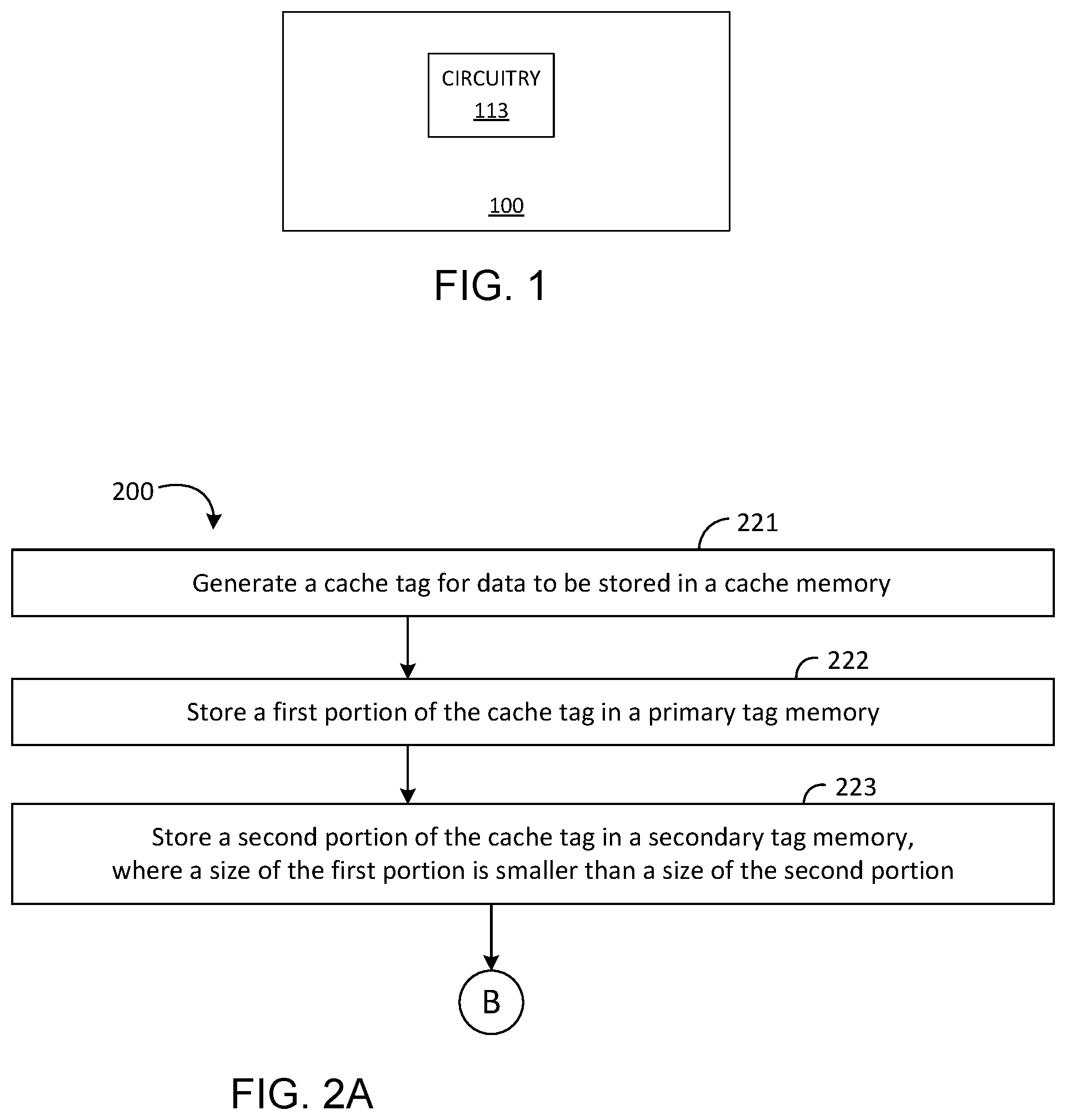 Patent US12332802 — Multi-stage cache tag with first stage tag size reduction — Figure 1