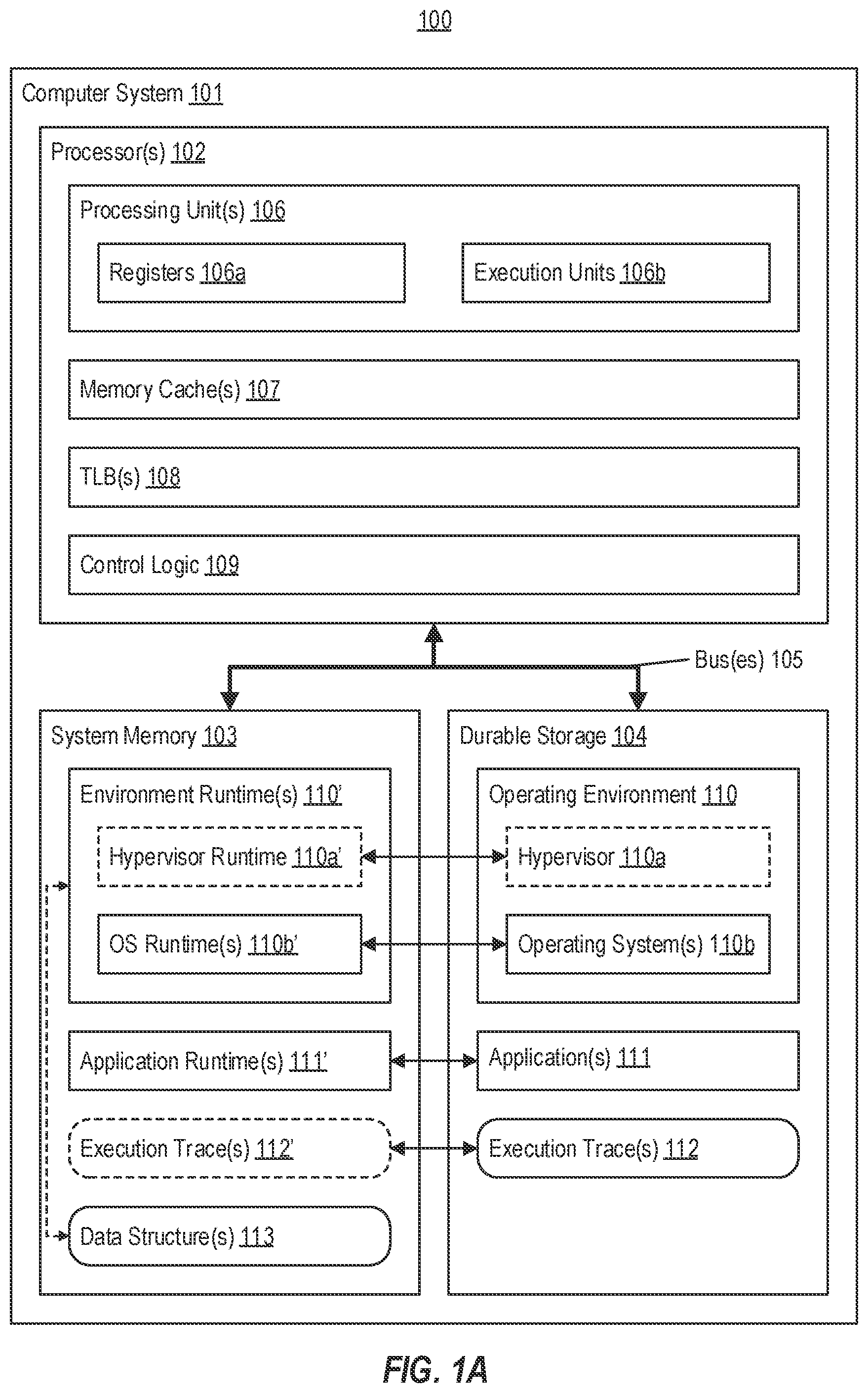 Patent US12332809 — Logging cache line lifetime hints when recording bit-accurate trace — Figure 1
