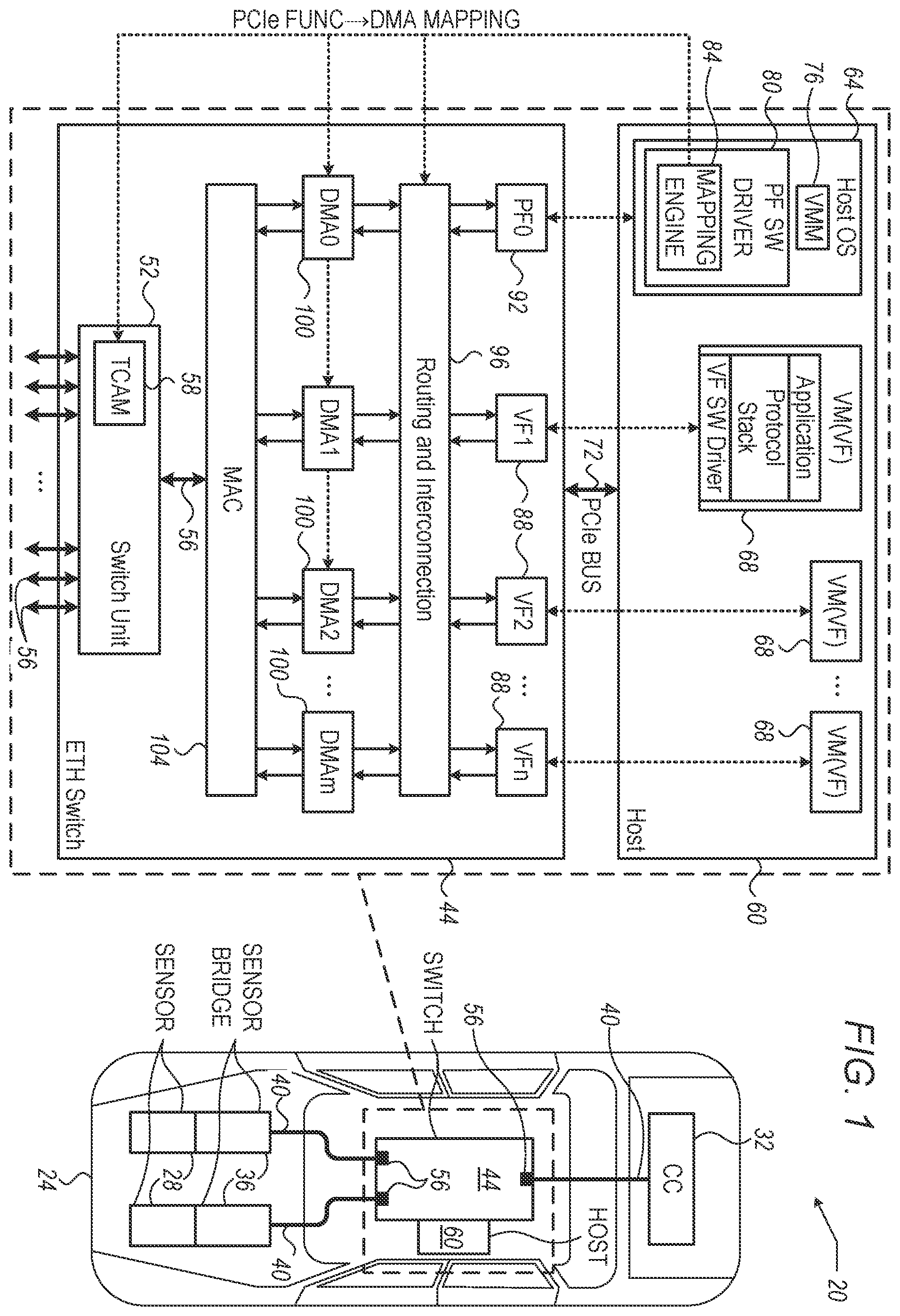 Patent US12332817 — Automotive network switch with attack protection — Figure 1