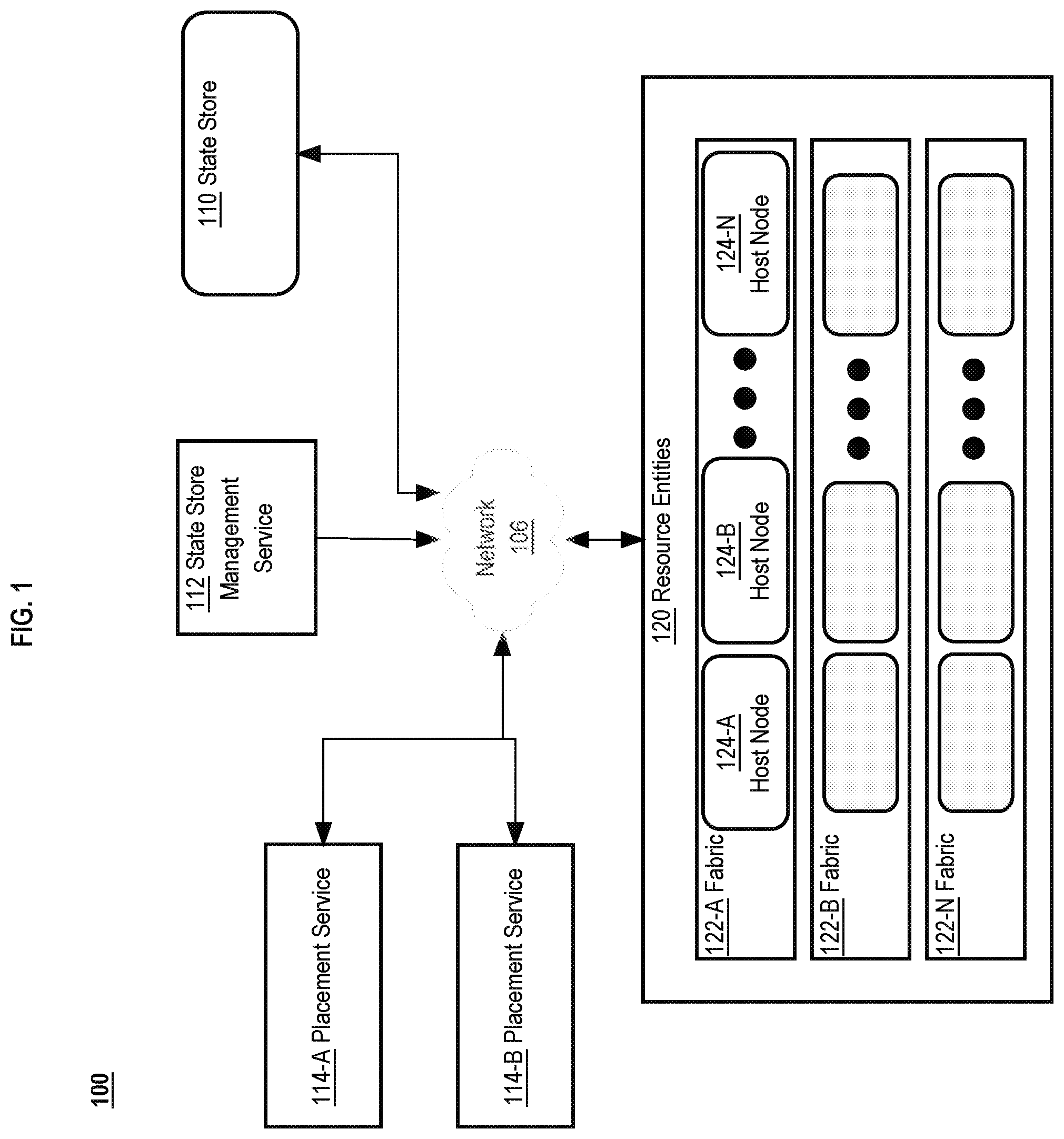 Patent US12332871 — Representation and management of infrastructure state of a distributed database cloud service — Figure 1