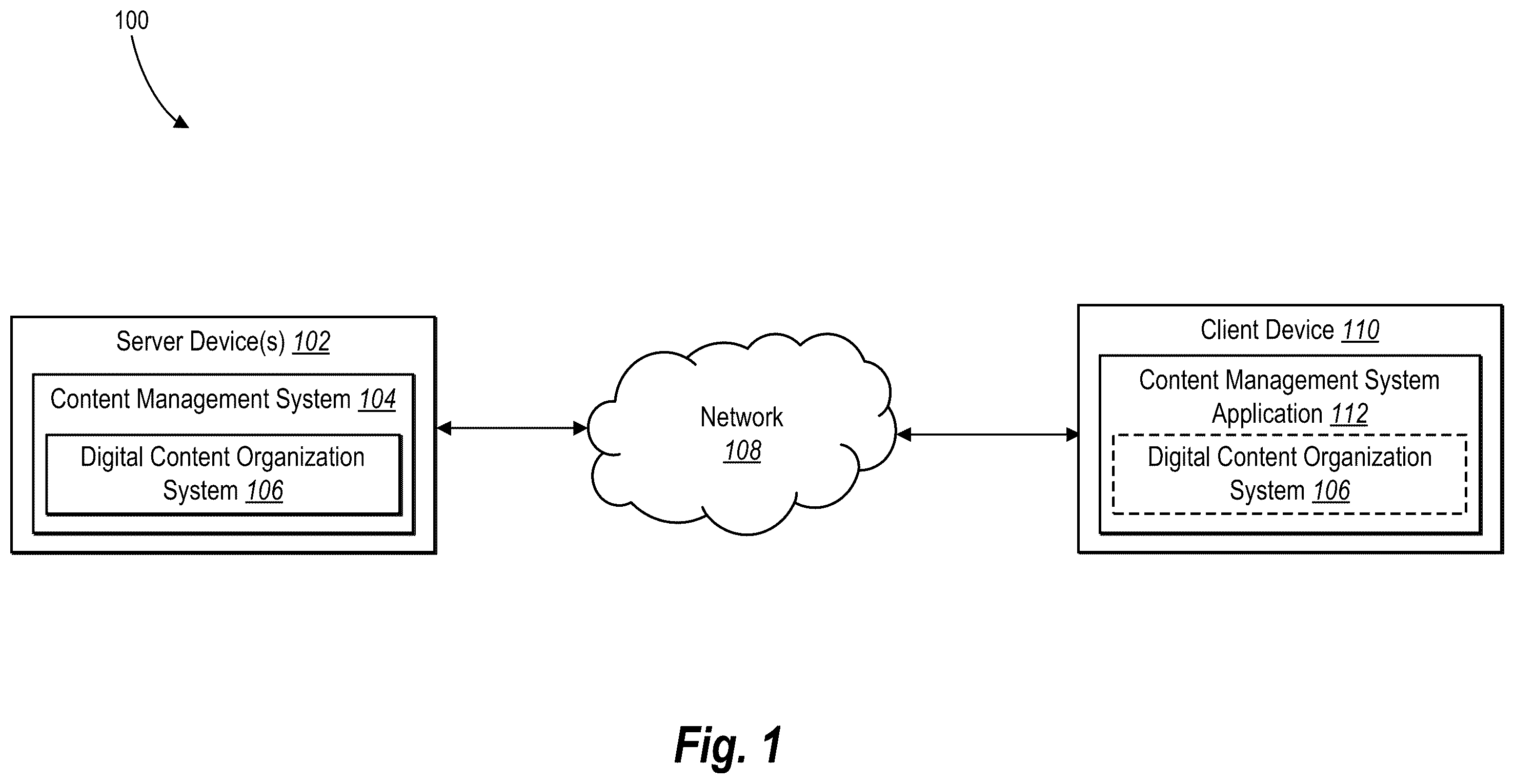 Patent US12332938 — Organizing media content items utilizing detected scene types — Figure 1