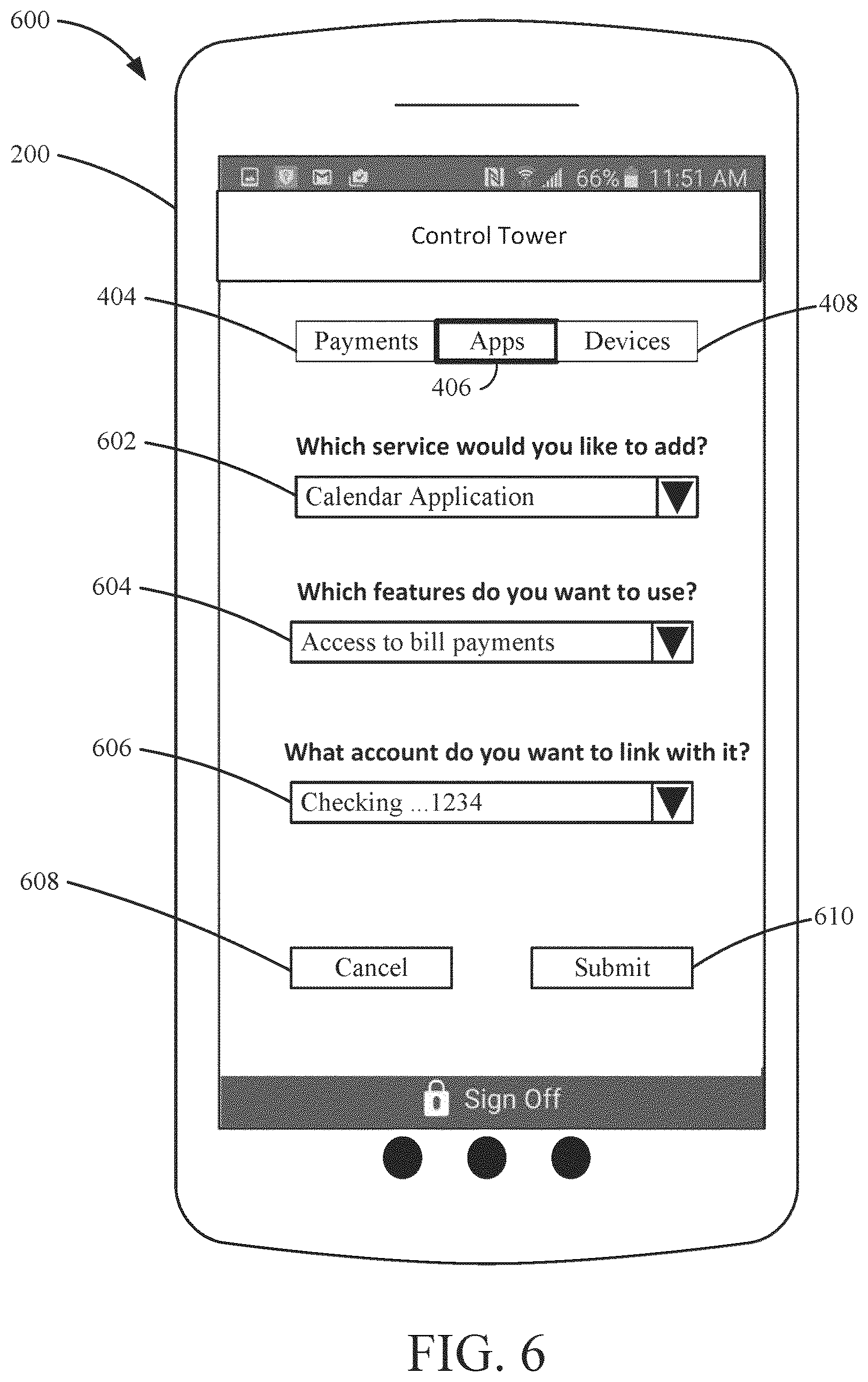 Patent US12333047 Figure 6 – Scrubbing account data accessed via links to applications or devices