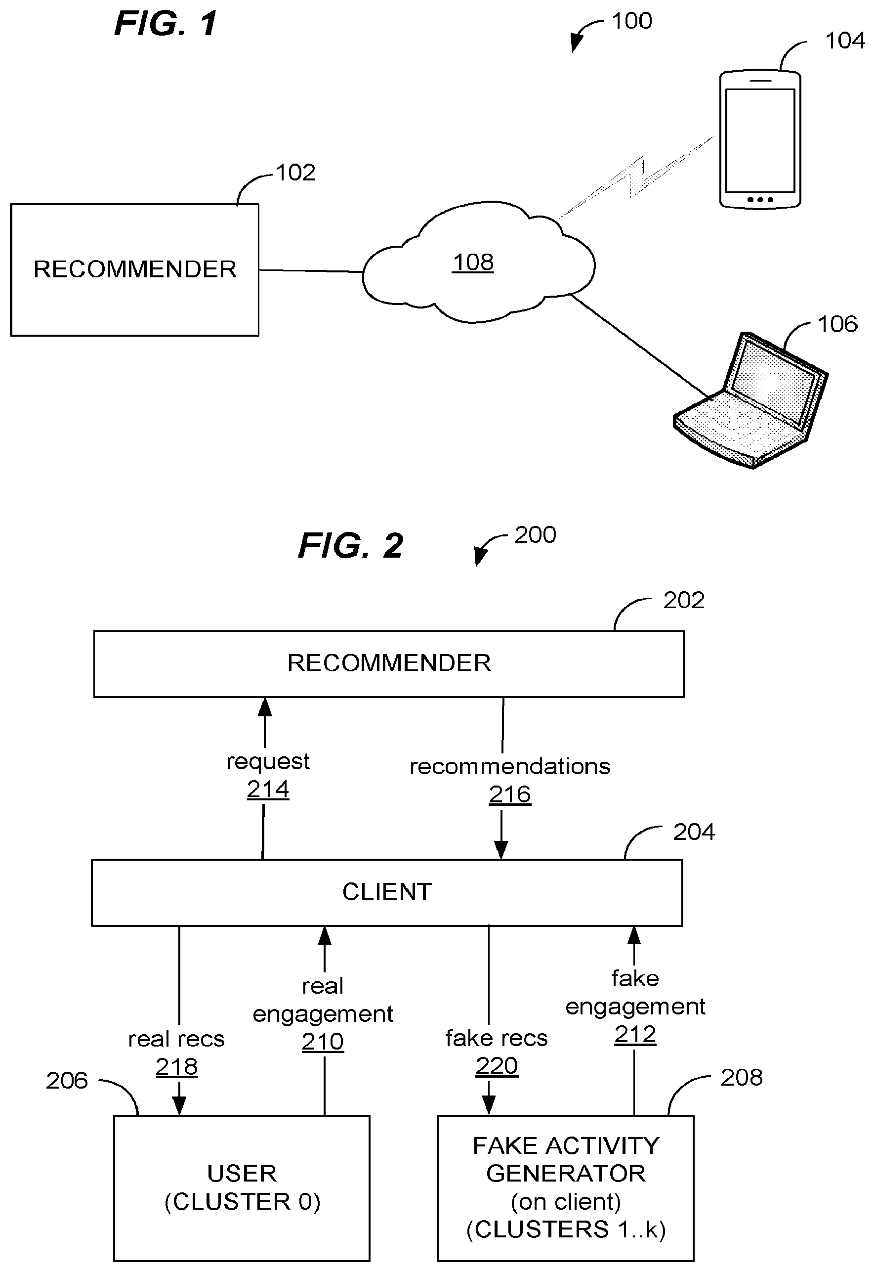 Patent US12333050 — Systems and methods to maintain user privacy while providing recommendations — Figure 1