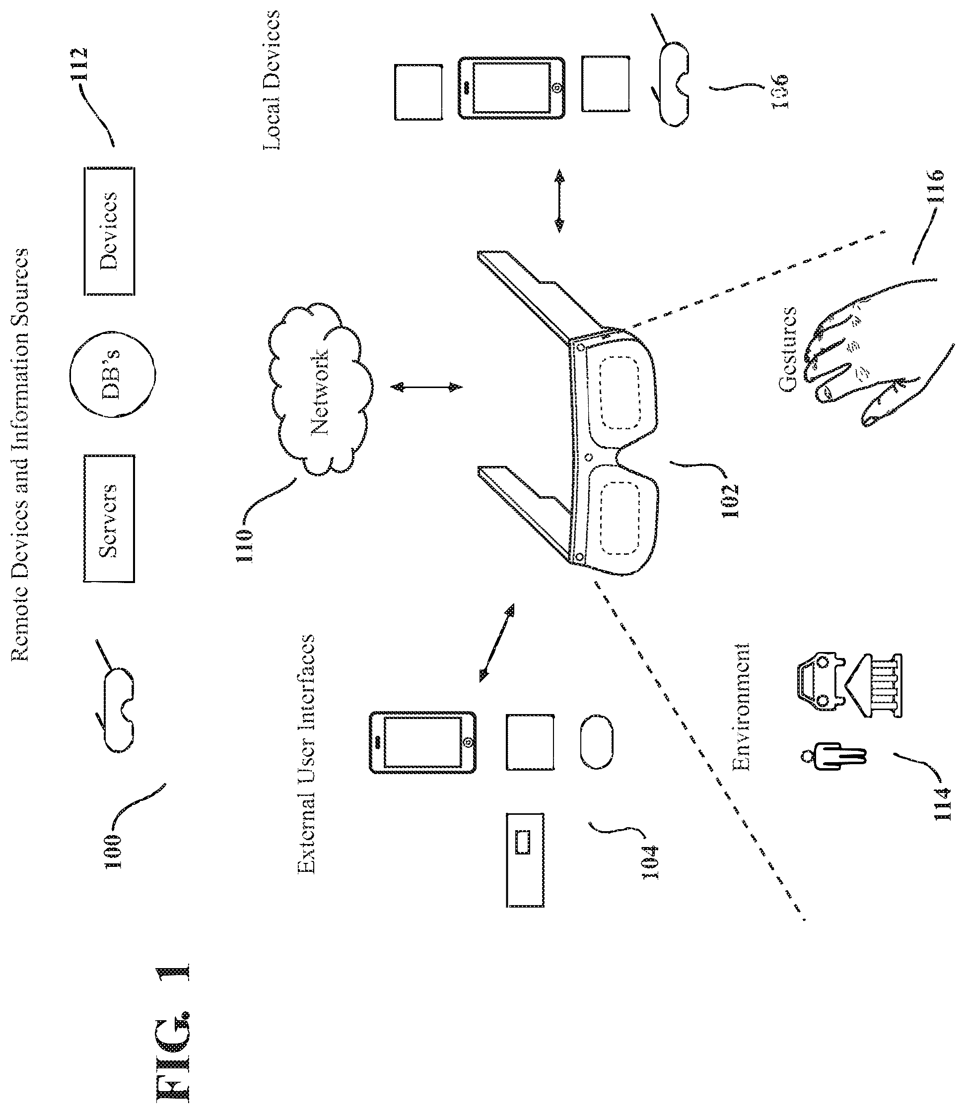 Patent US12333069 — Eye glint imaging in see-through computer display systems — Figure 1