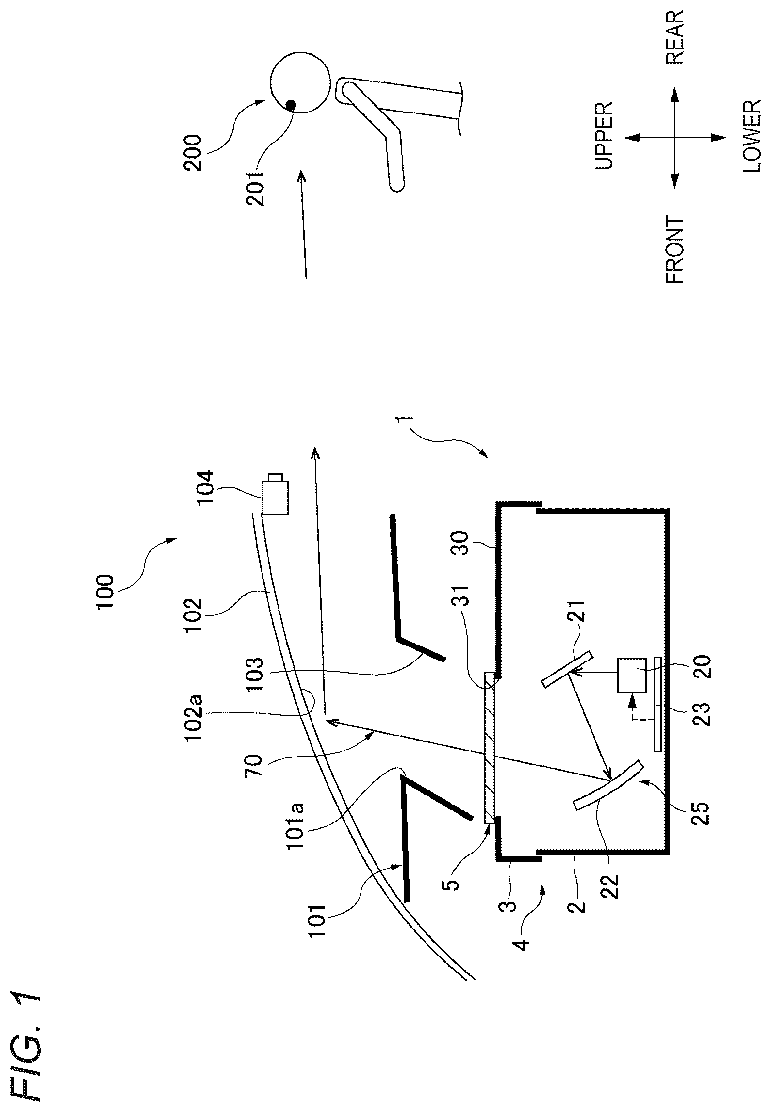 Patent US12333072 — Display device for vehicle — Figure 1