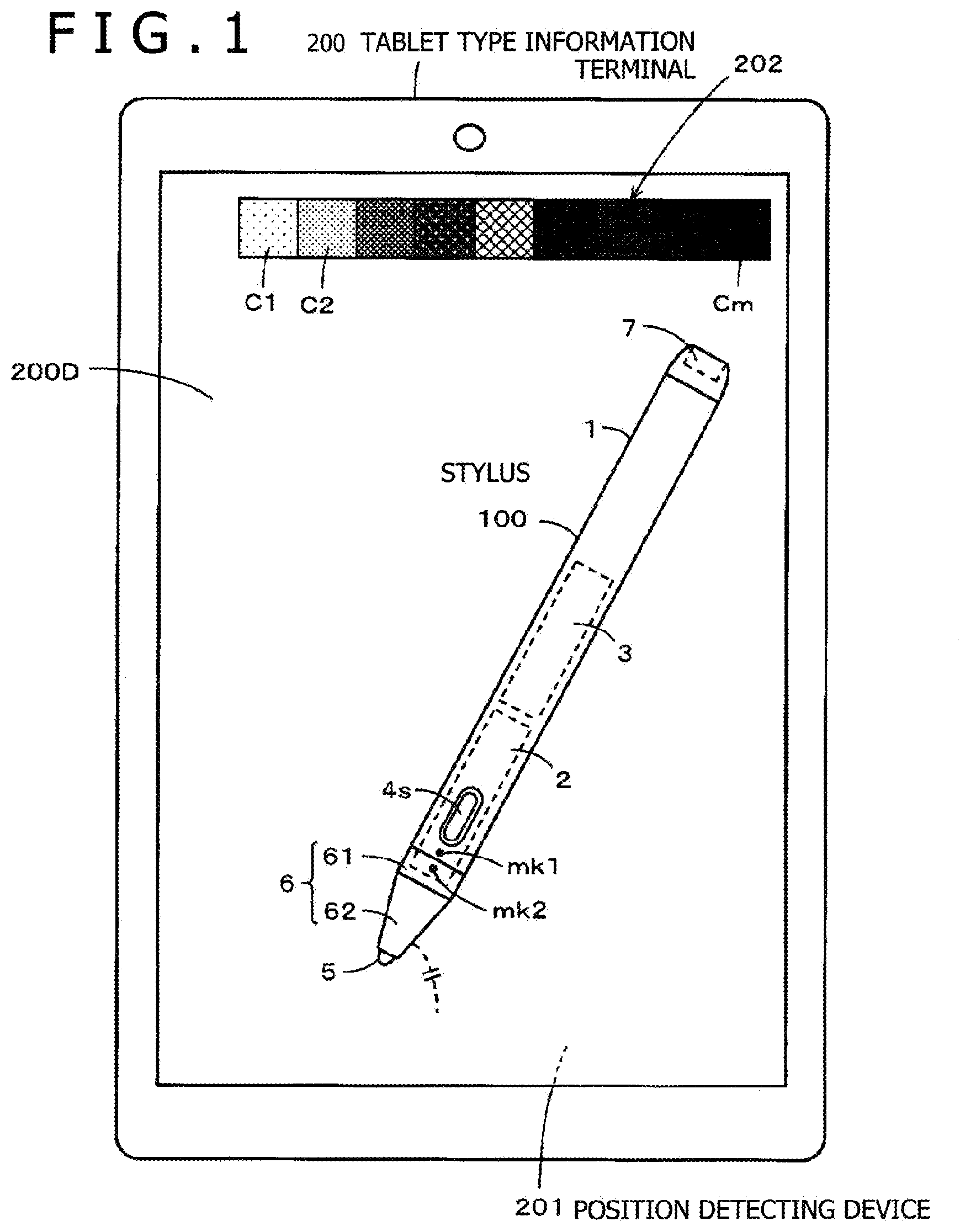 Patent US12333092 Figure 1 – Stylus and color information transmitting method