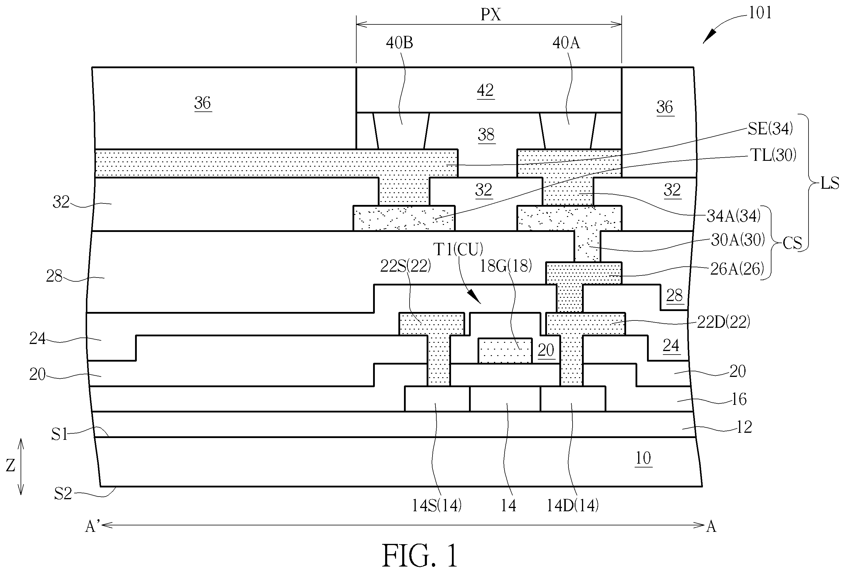 Patent US12333100 Figure 1 – Electronic device