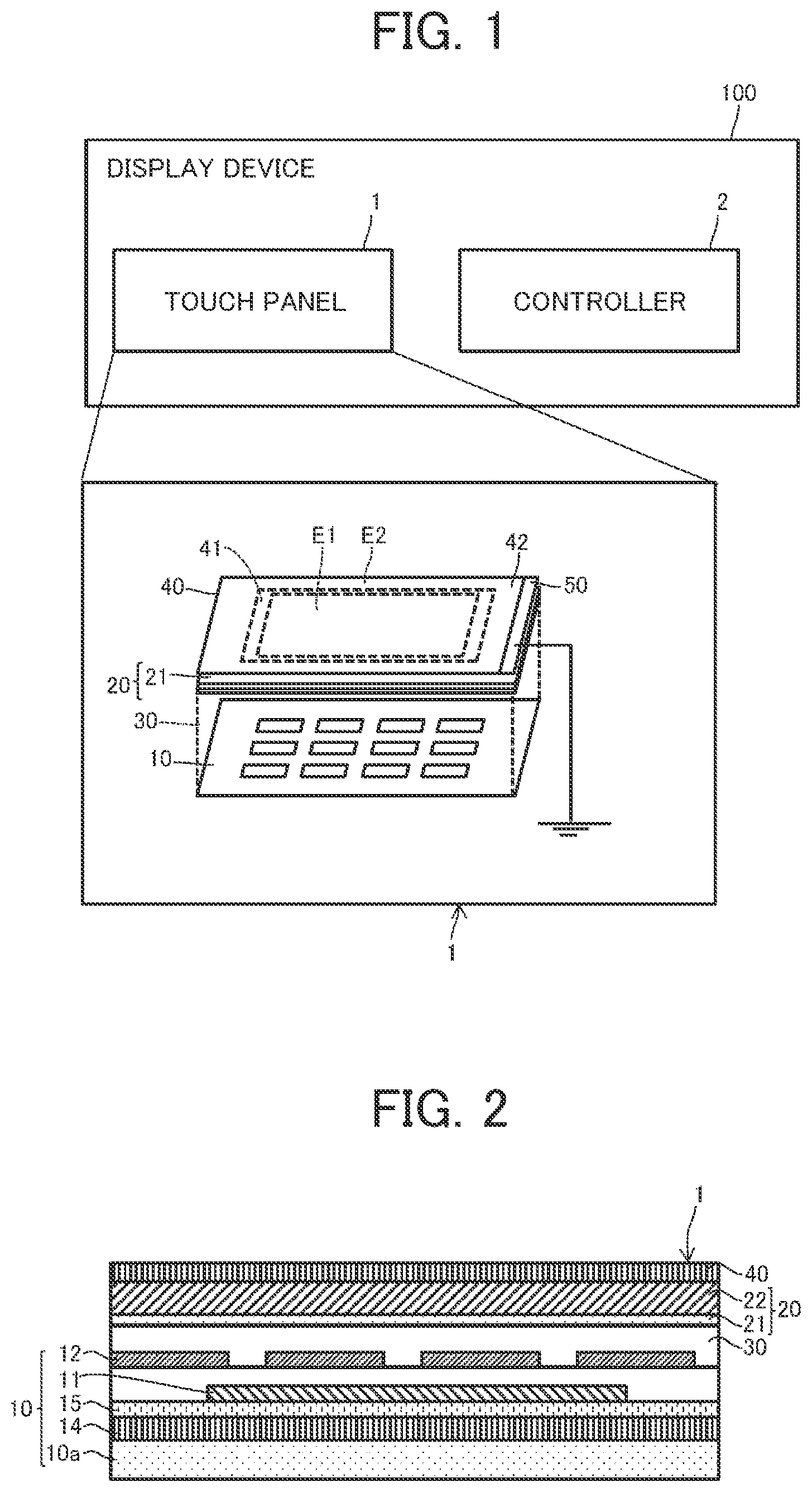 Patent US12333103 — Touch panel and display device — Figure 1