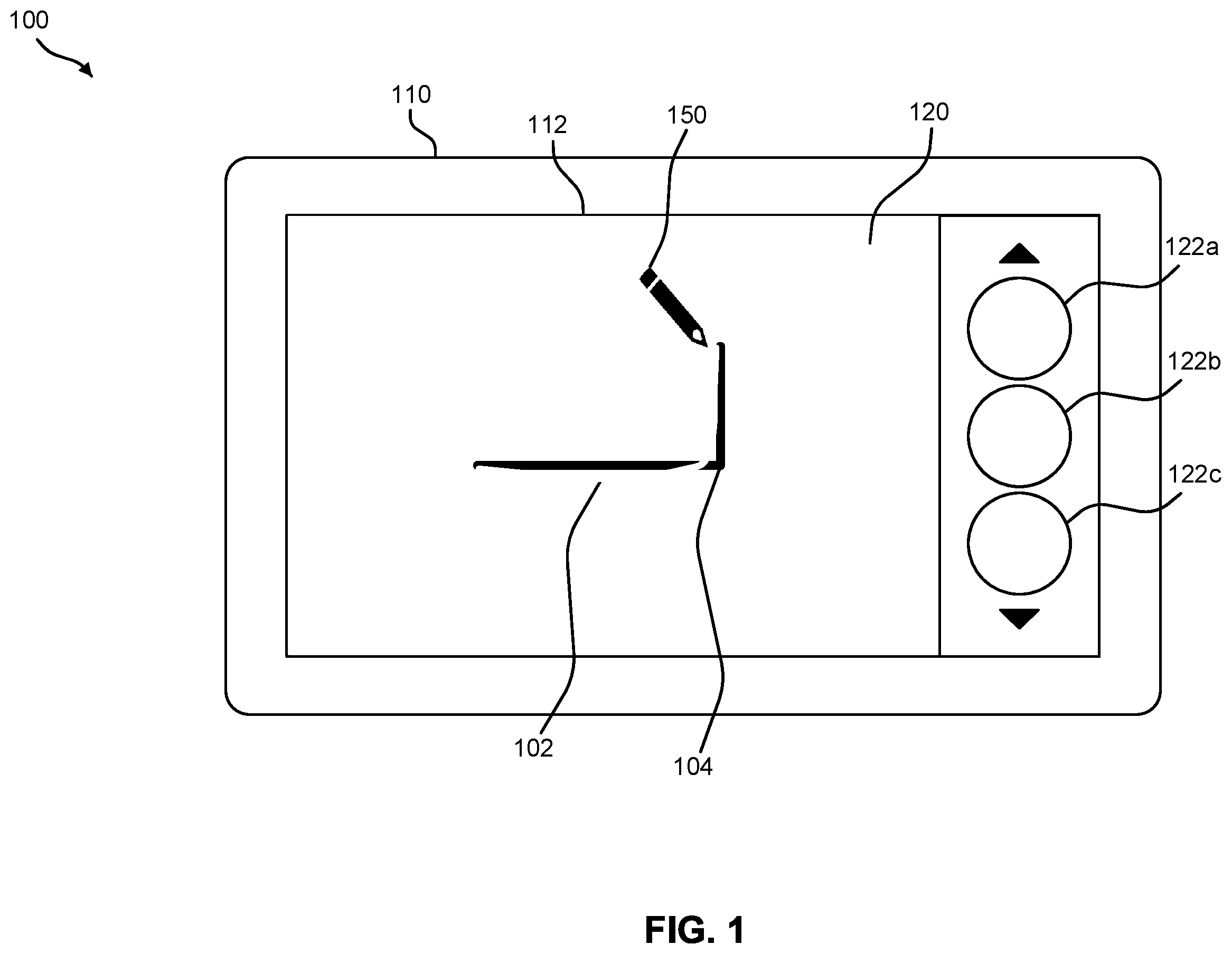 Patent US12333133 Figure 1 – Systems and methods for improving gesture recognition in rendering grid-aligned digital ink on a display