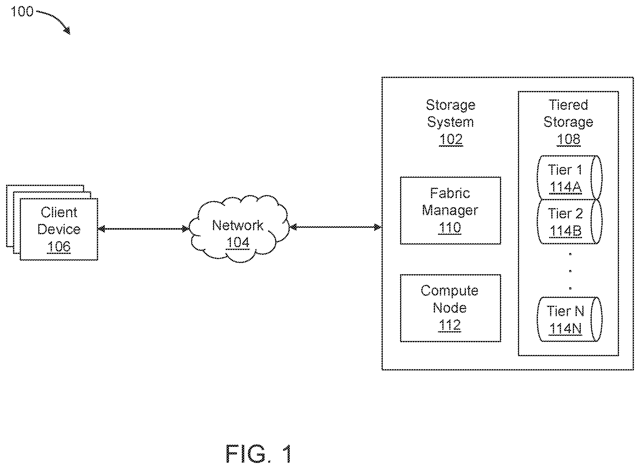 Patent US12333170 — Tiered storage — Figure 1