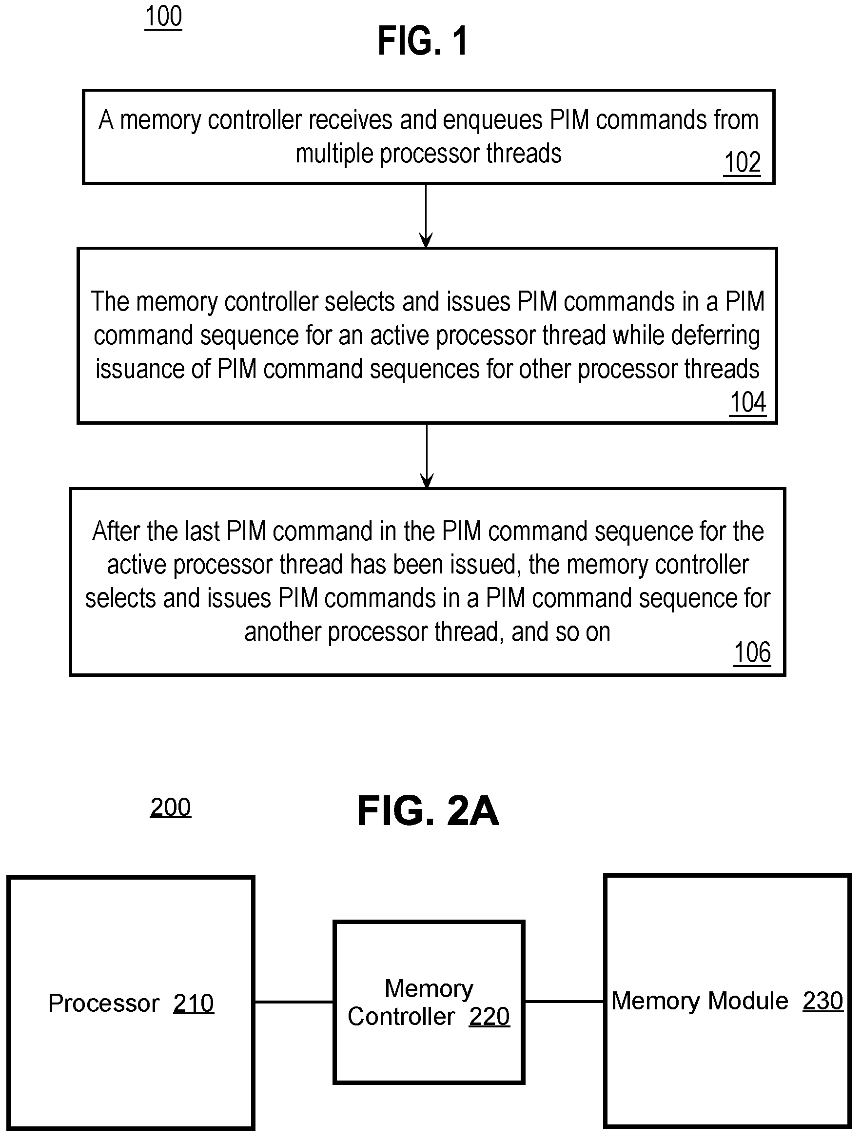 Patent US12333307 — Approach for managing near-memory processing commands from multiple processor threads to prevent interference at near-memory processing elements — Figure 1