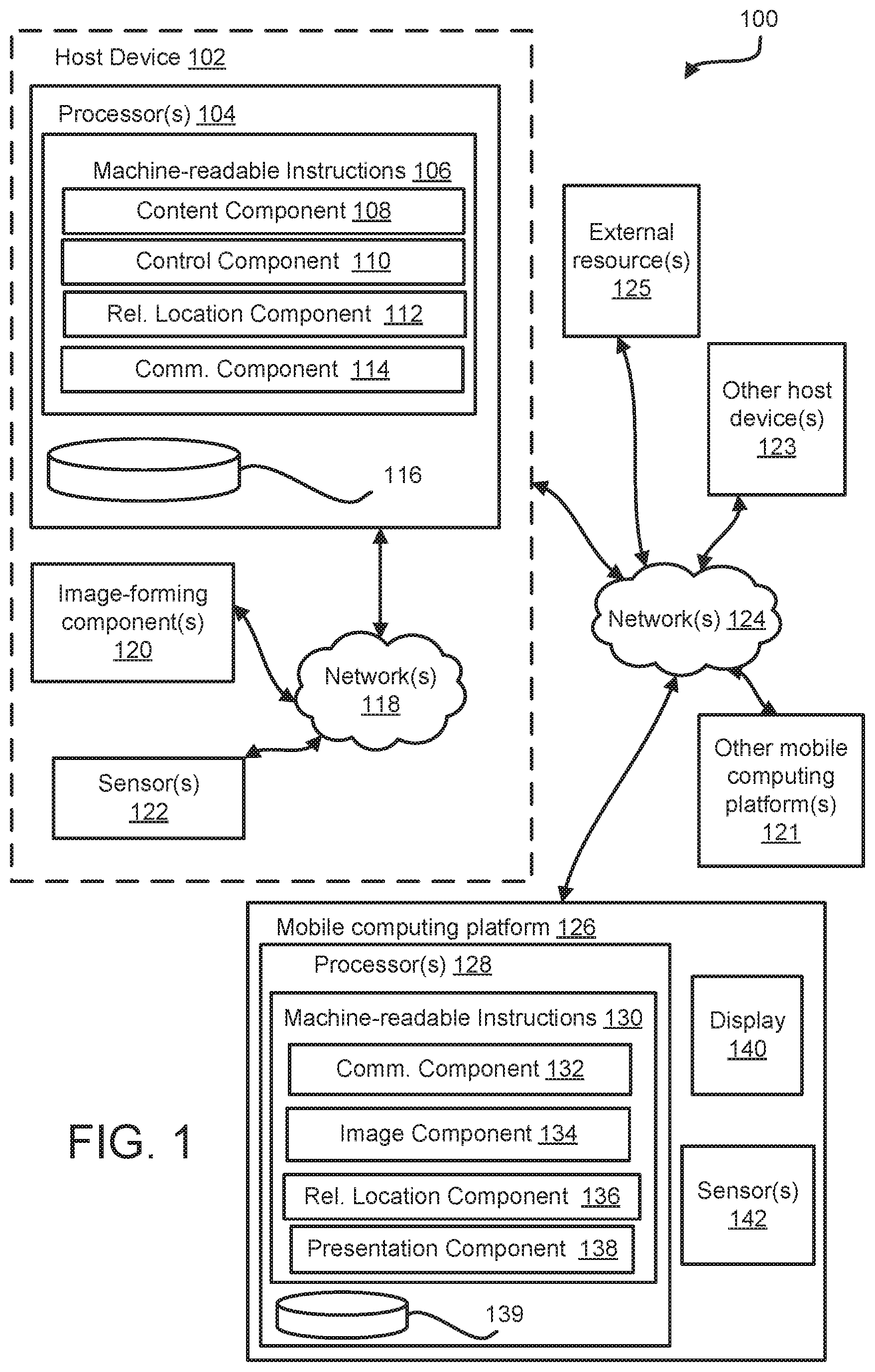 Patent US12333353 Figure 1 – Systems and methods to extend an interactive space across multiple platforms