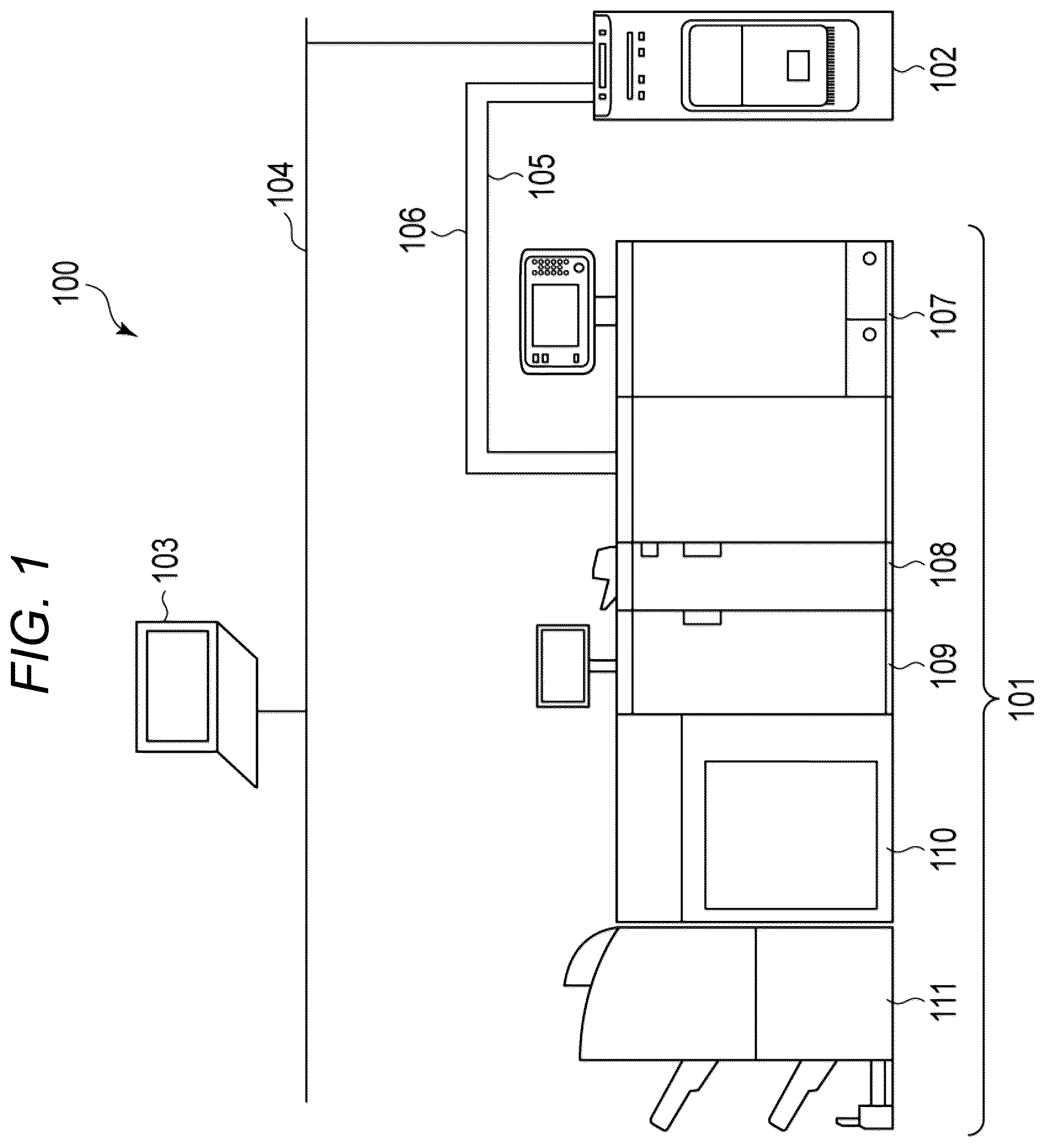 Patent US12333359 Figure 1 – Information processing apparatus with automatic detection and interruption of defective image forming operations