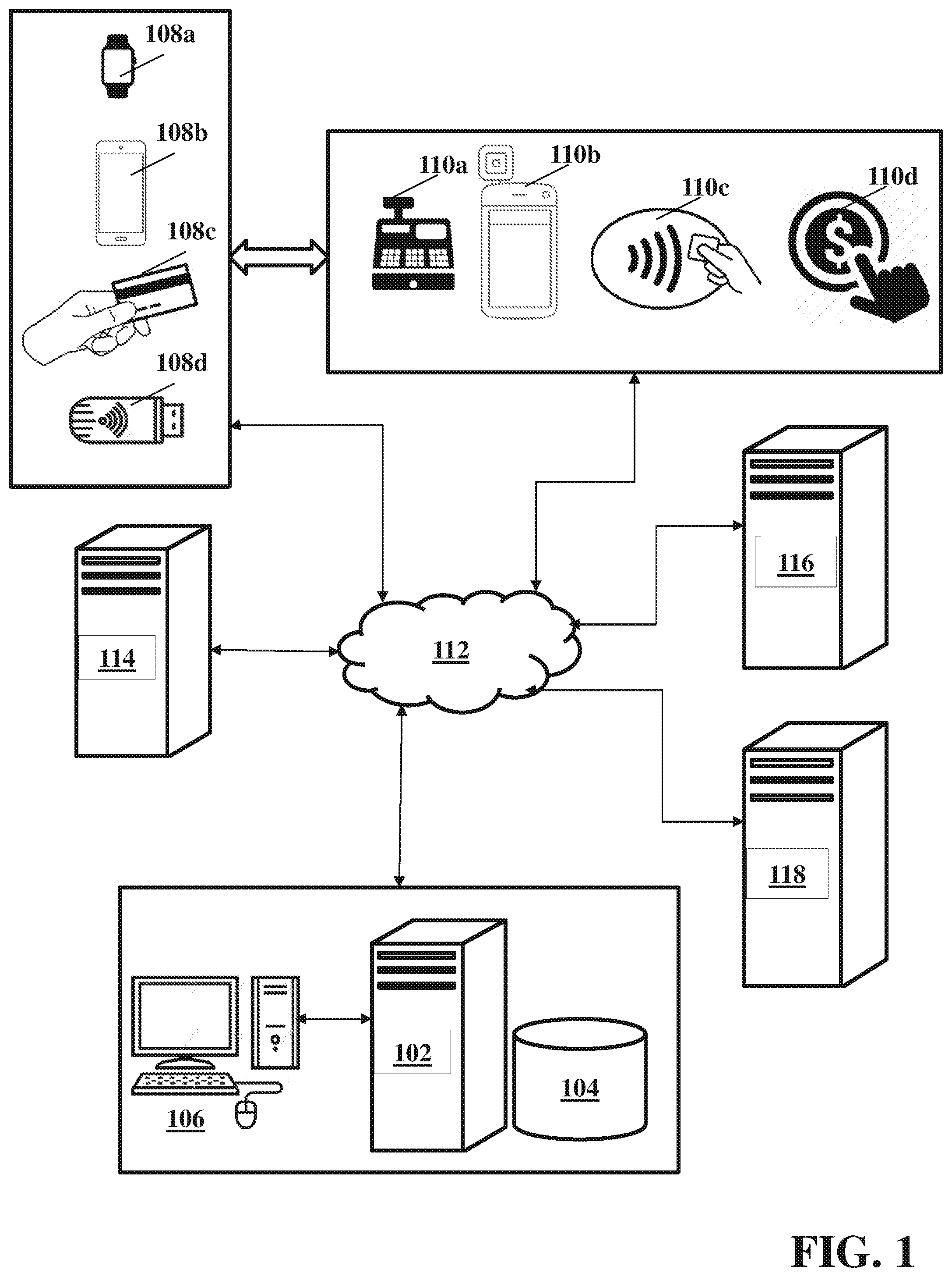 Patent US12333533 — Systems and methods for generating and utilizing temporary digital wallet — Figure 1