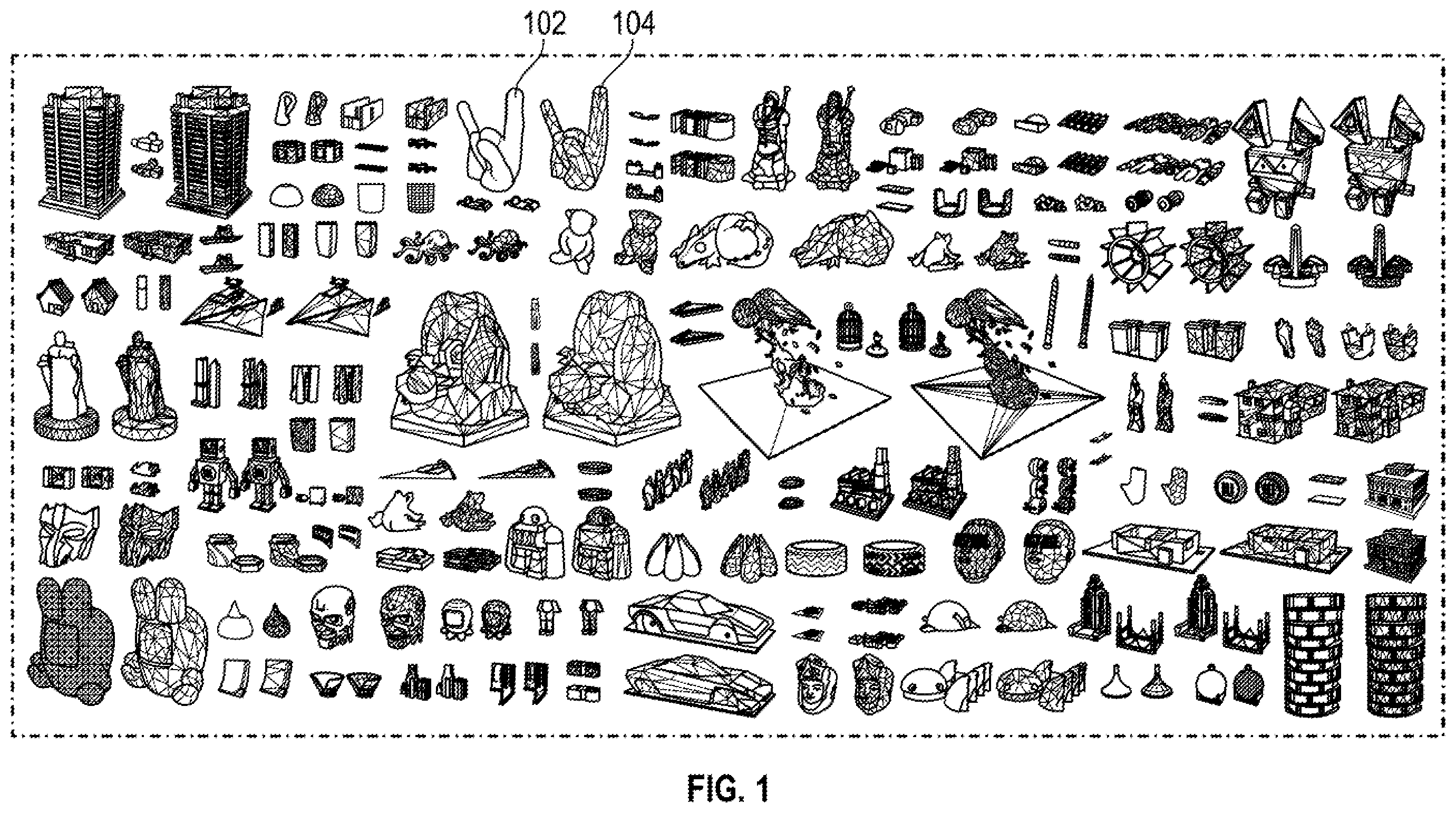Patent US12333653 — Low-poly mesh generation for three-dimensional models — Figure 1