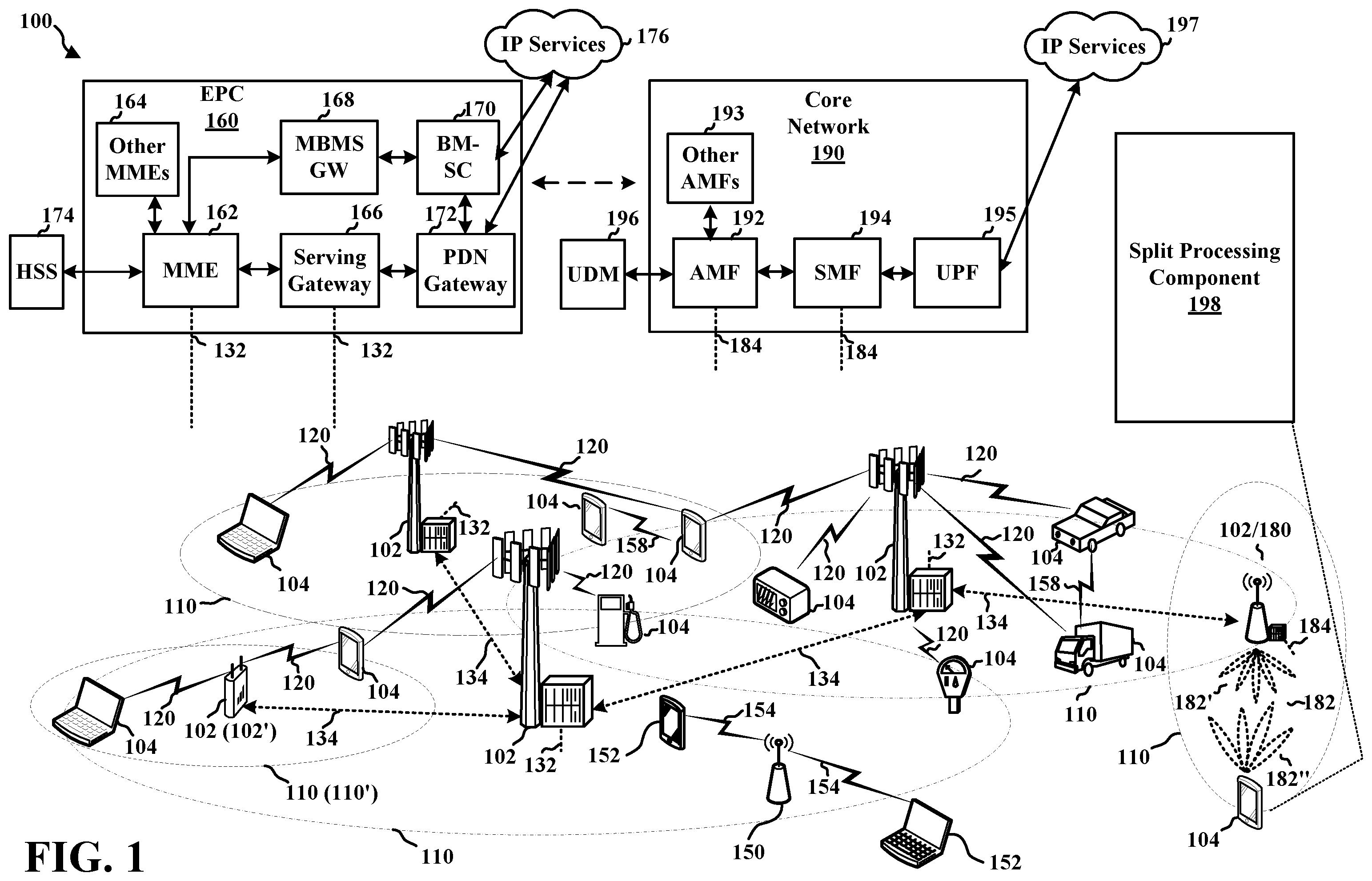 Patent US12333672 — Split processing XR using hierarchical modulation — Figure 1