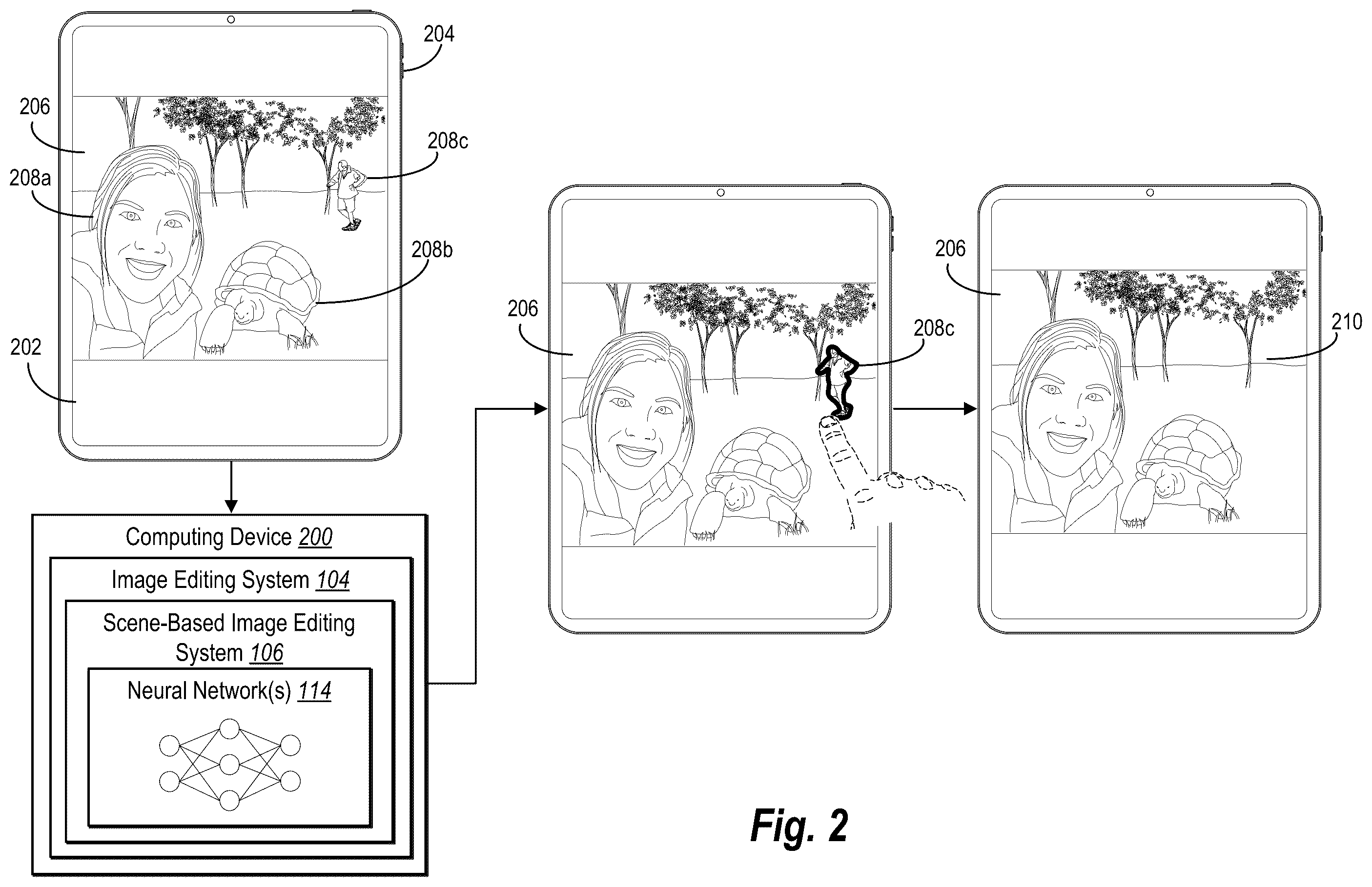 Patent US12333691 Figure 2 – Utilizing a generative machine learning model to create modified digital images from an infill semantic map