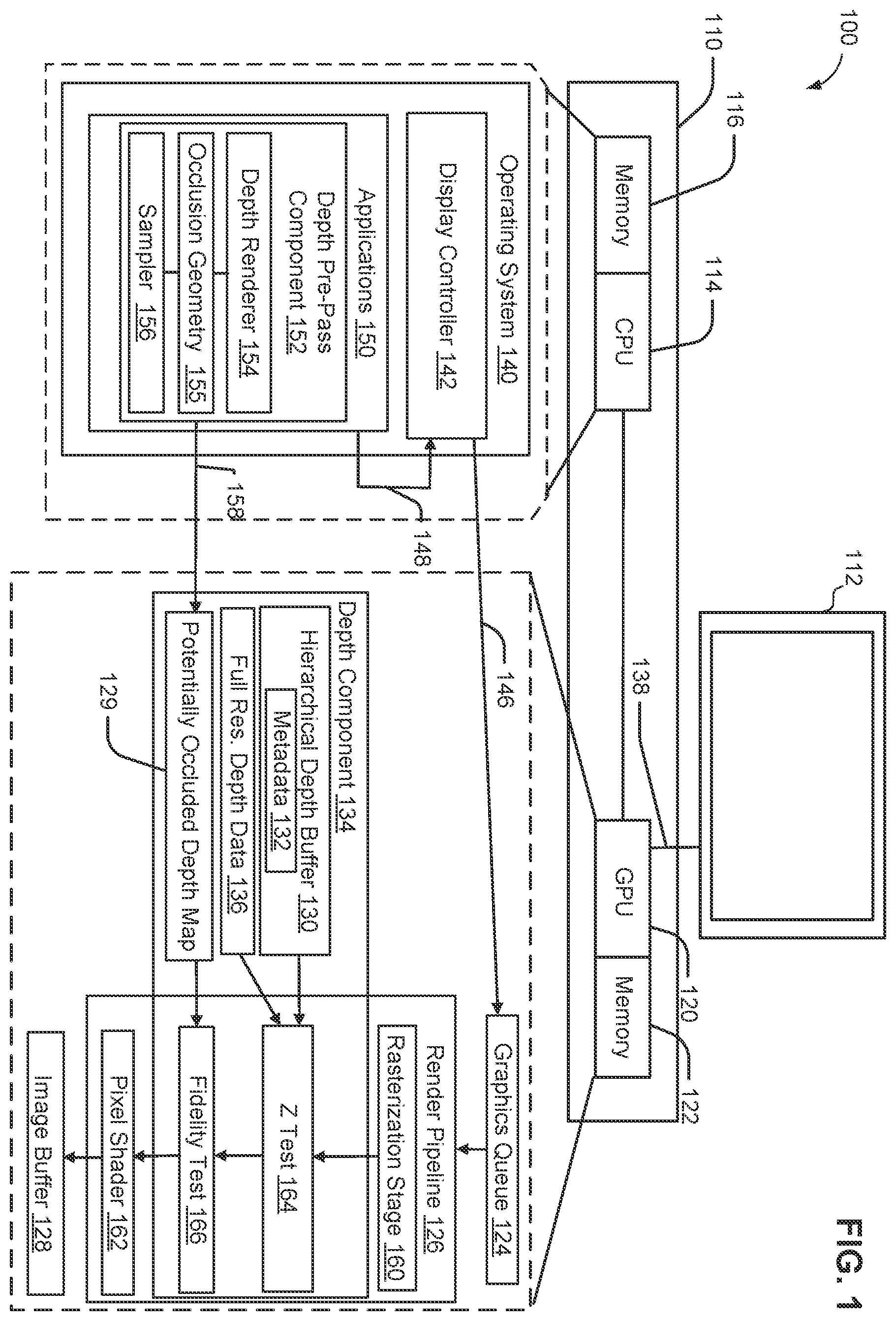Patent US12333745 — Potentially occluded rasterization — Figure 1
