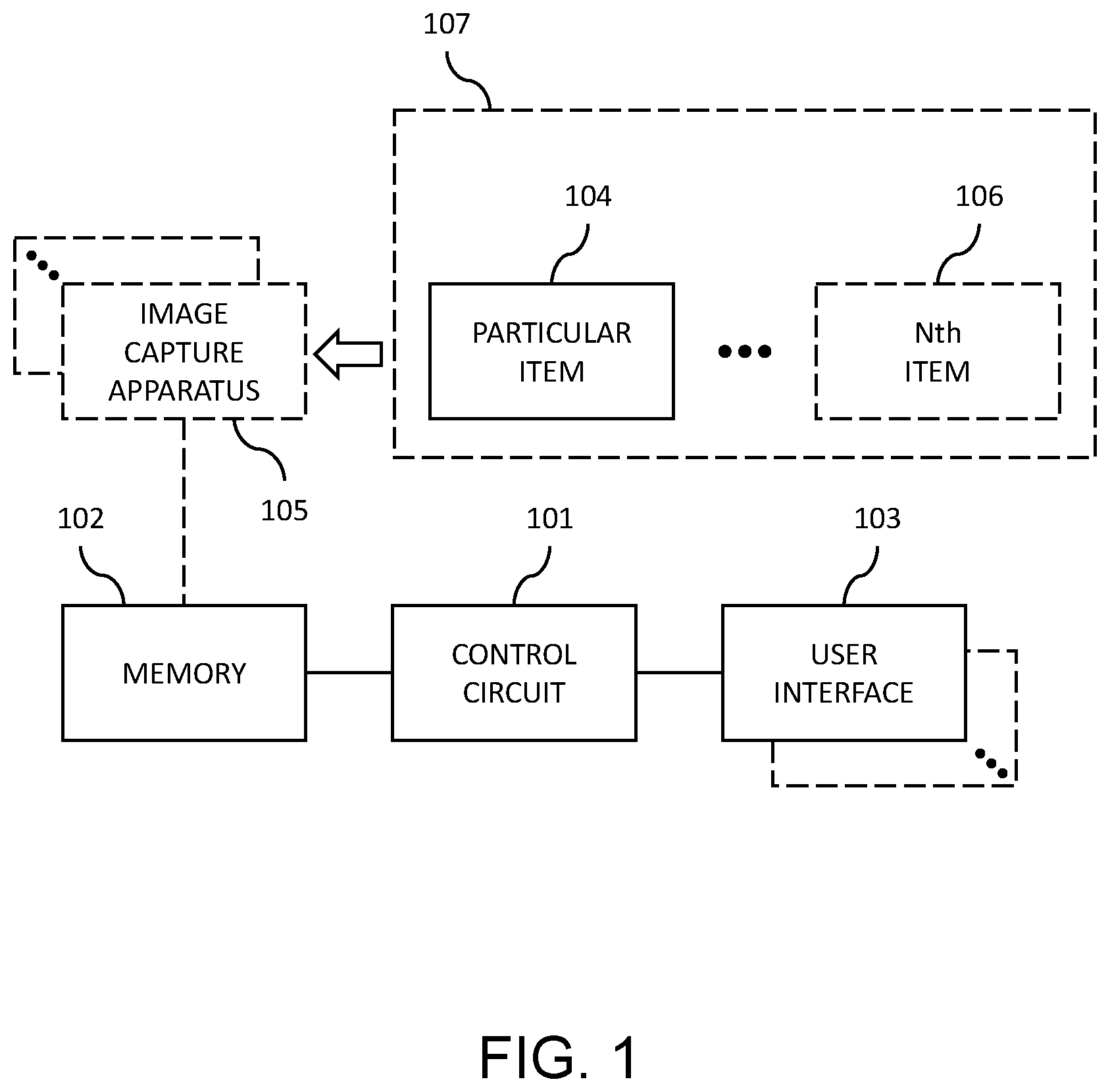 Patent US12333813 — Apparatus and method to facilitate identification of items — Figure 1