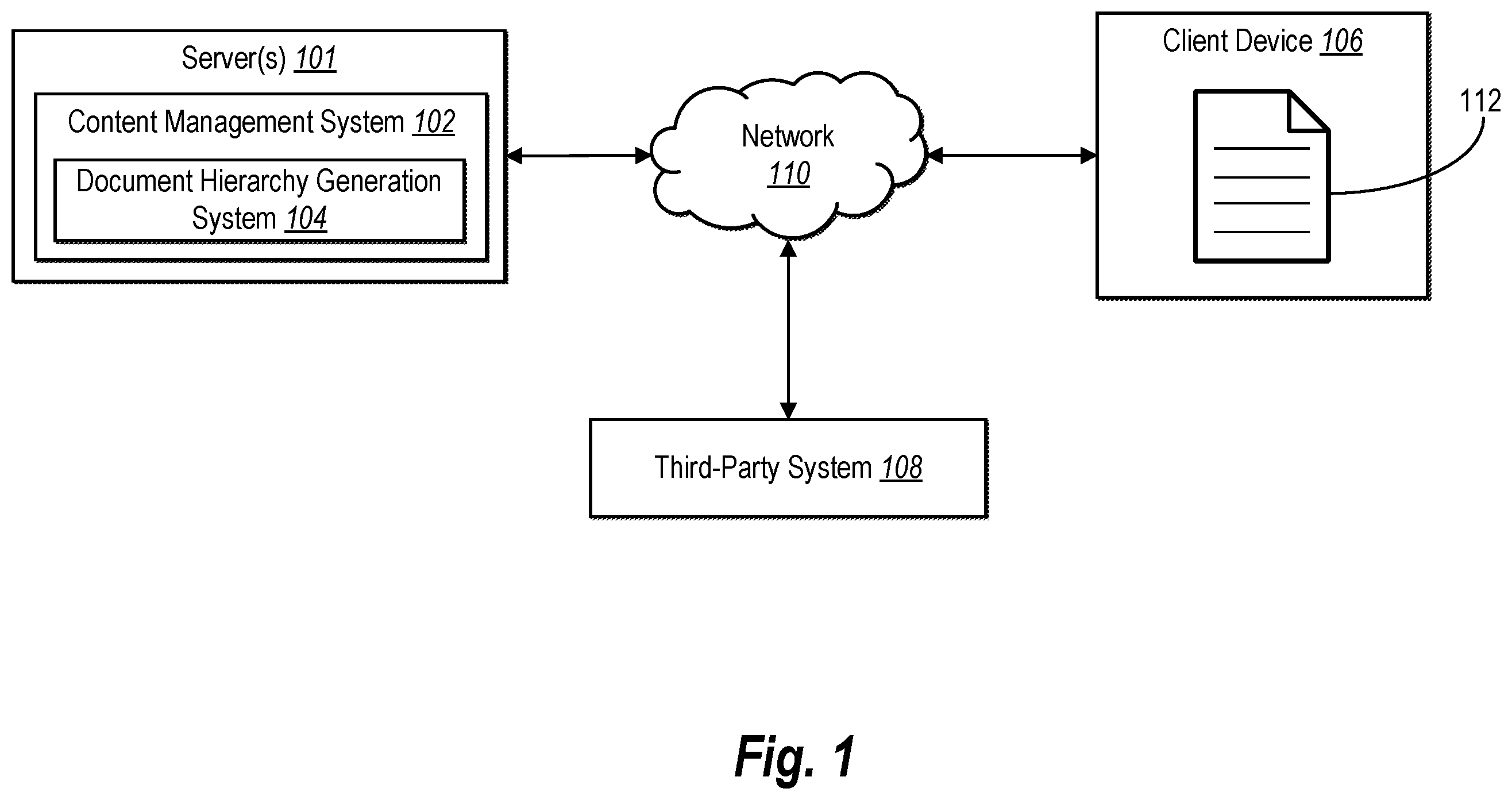 Patent US12333844 — Extracting document hierarchy using a multimodal, layer-wise link prediction neural network — Figure 1