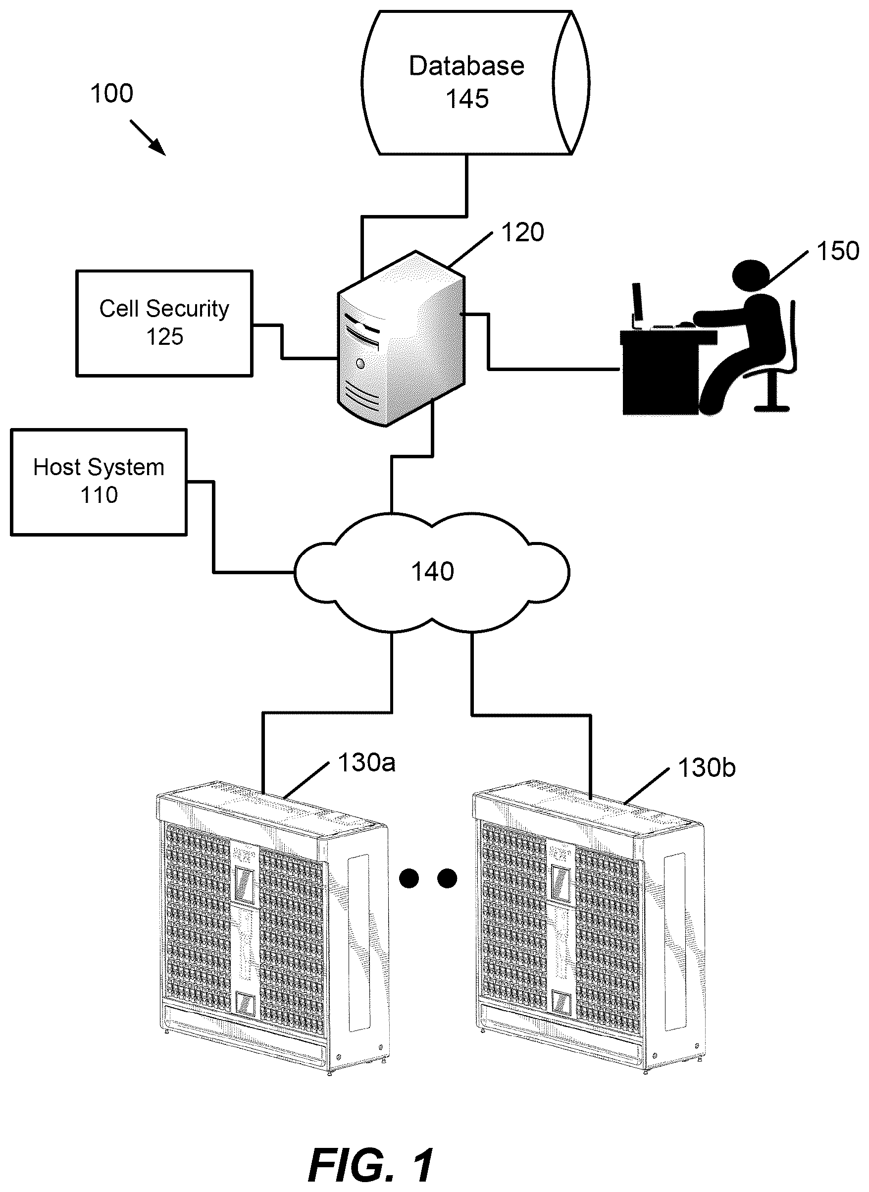Patent US12333914 — Drug product packaging system including locking system for controlling access to drug product cells — Figure 1