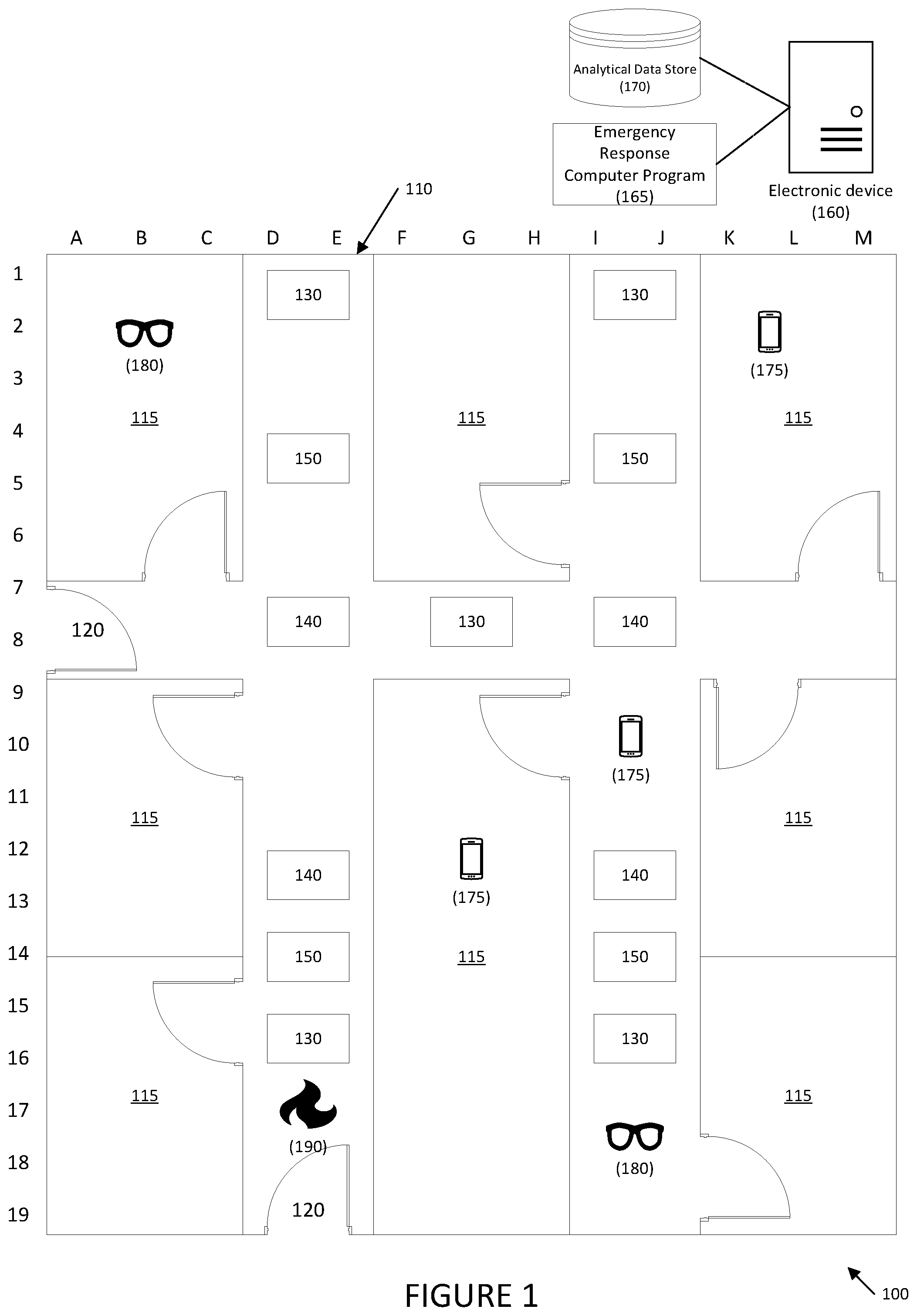 Patent US12333928 — Systems and methods for wayfinding in hazardous environments — Figure 1
