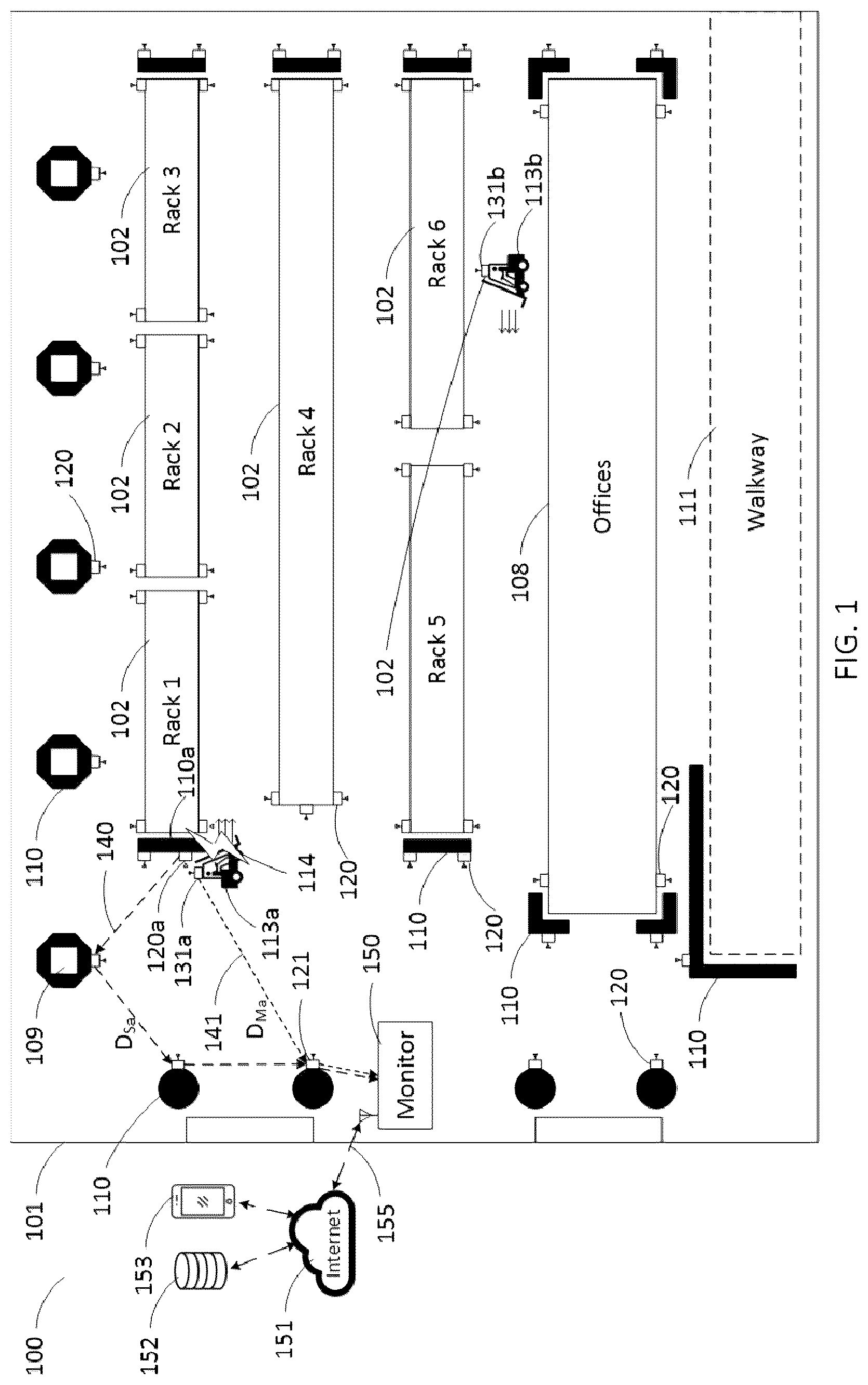 Patent US12333943 — Impact monitoring system — Figure 1