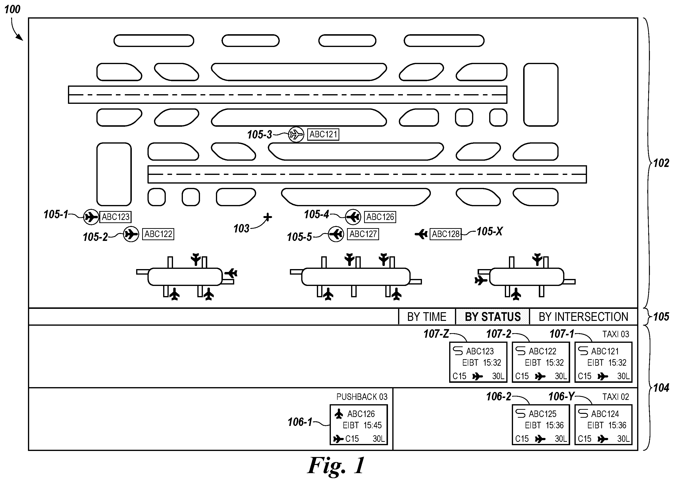 Patent US12333955 — Ground traffic aircraft management — Figure 1