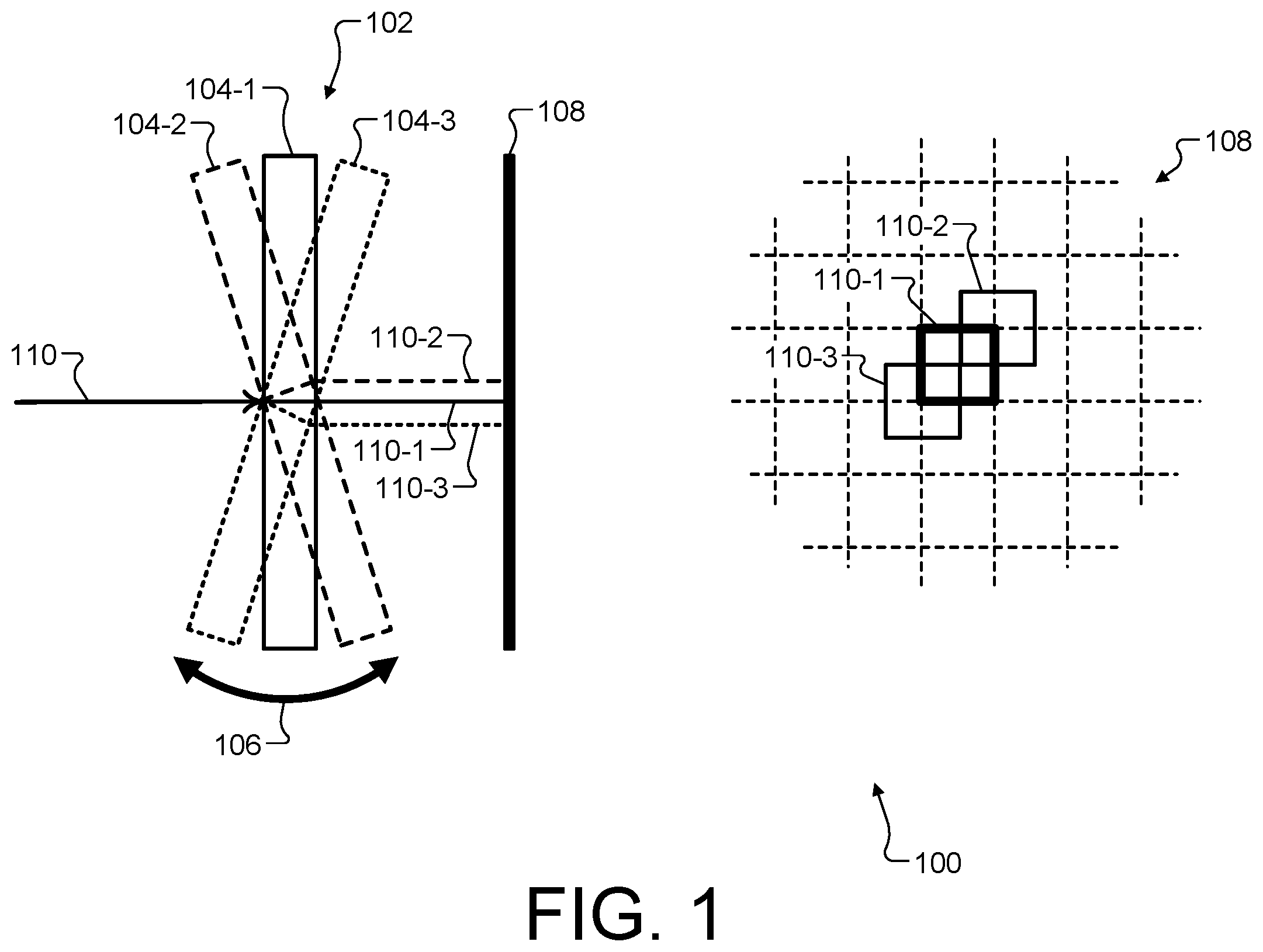 Patent US12333971 — Linear pixel shifting for a non-rectilinear pixel arrangement — Figure 1