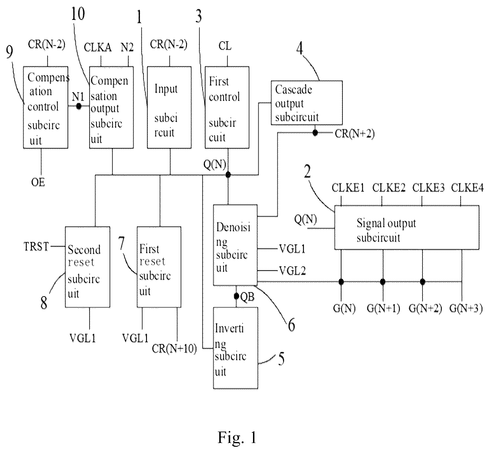 Patent US12333976 — Display device, gate drive circuit, shift register unit and driving method thereof — Figure 1