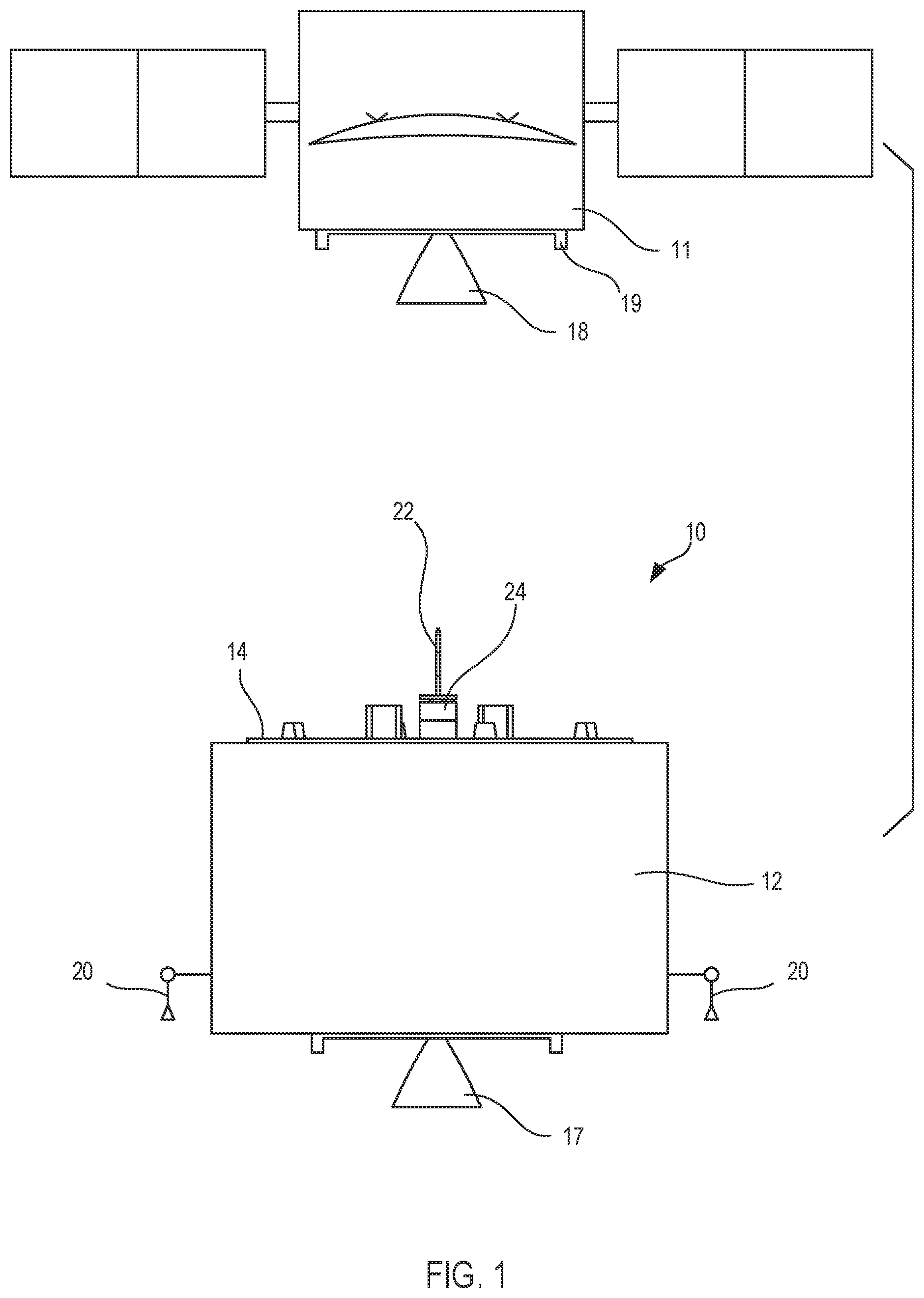 Patent US12338006 Figure 1 – Movable platforms for vehicle capture assemblies and related devices, assemblies, systems, and methods