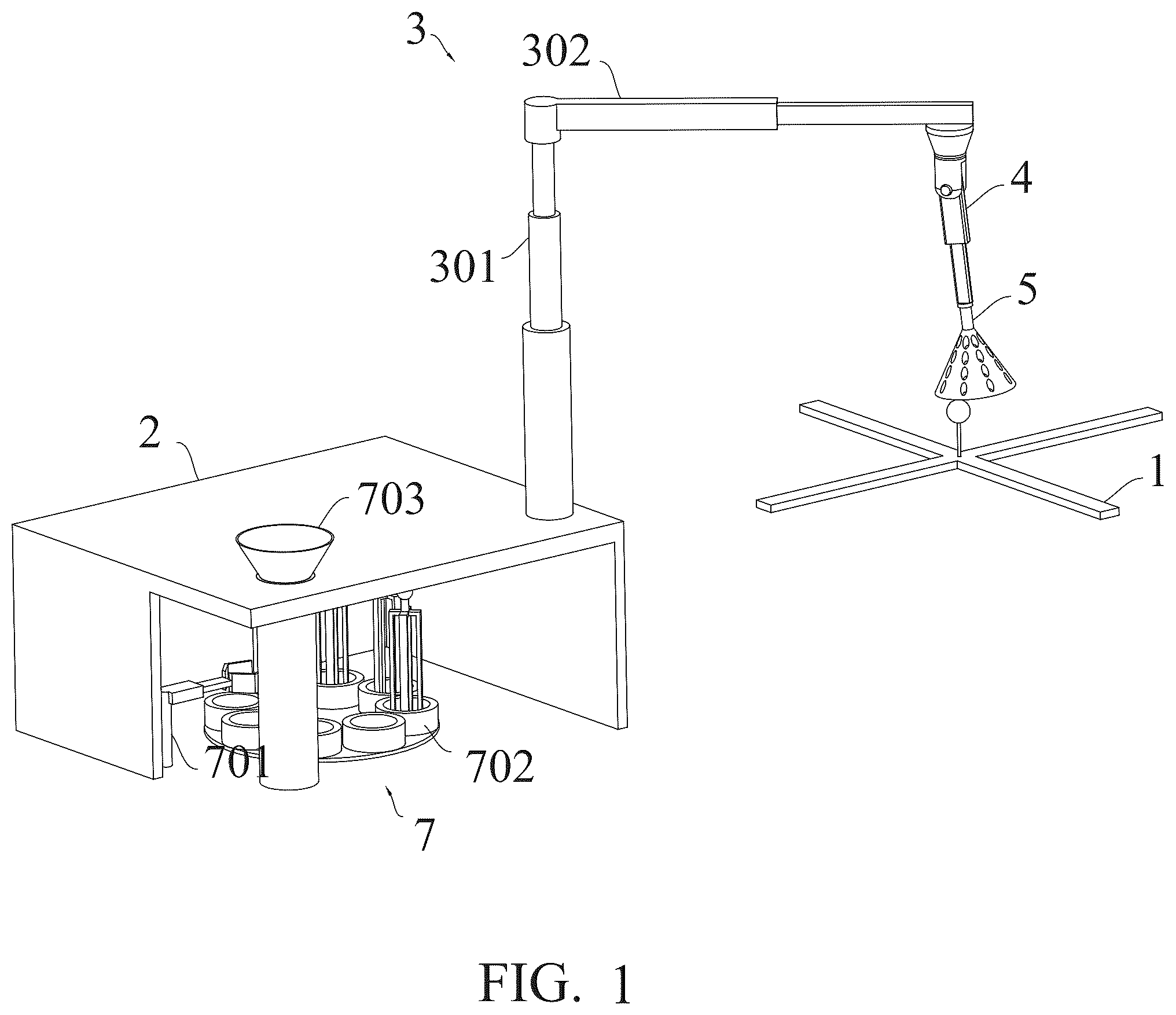 Patent US12338012 — System for recovering aerial target by using mechanical arm actuator in non-bearing mode — Figure 1