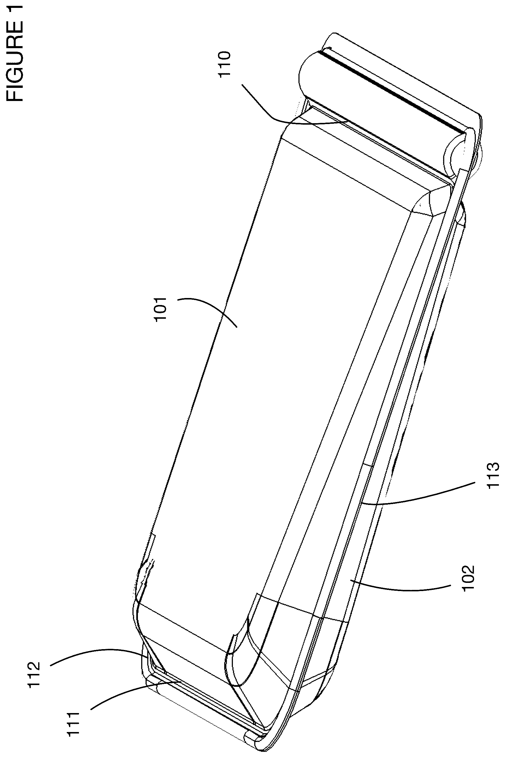 Patent US12338027 — Elastomeric container with integrated leak resistant seal and pressure shield — Figure 1
