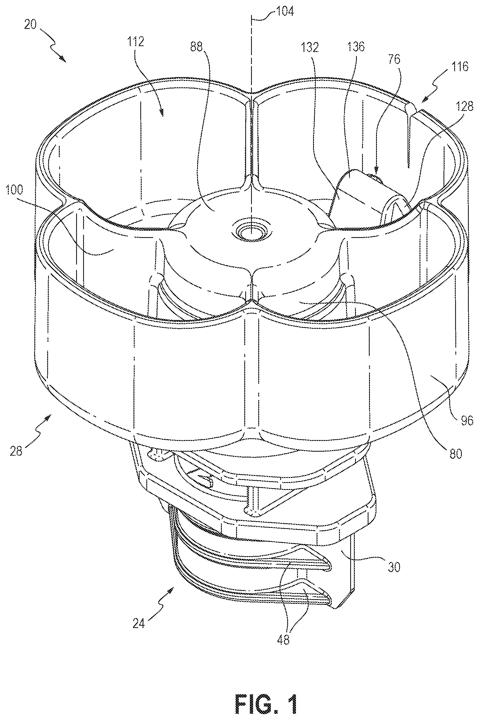 Patent US12338036 — Closure for a container and components for a closure — Figure 1