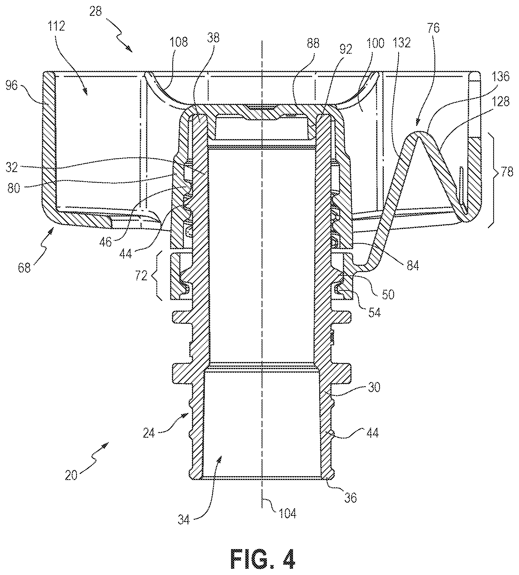 Patent US12338036 Figure 4 – Closure for a container and components for a closure