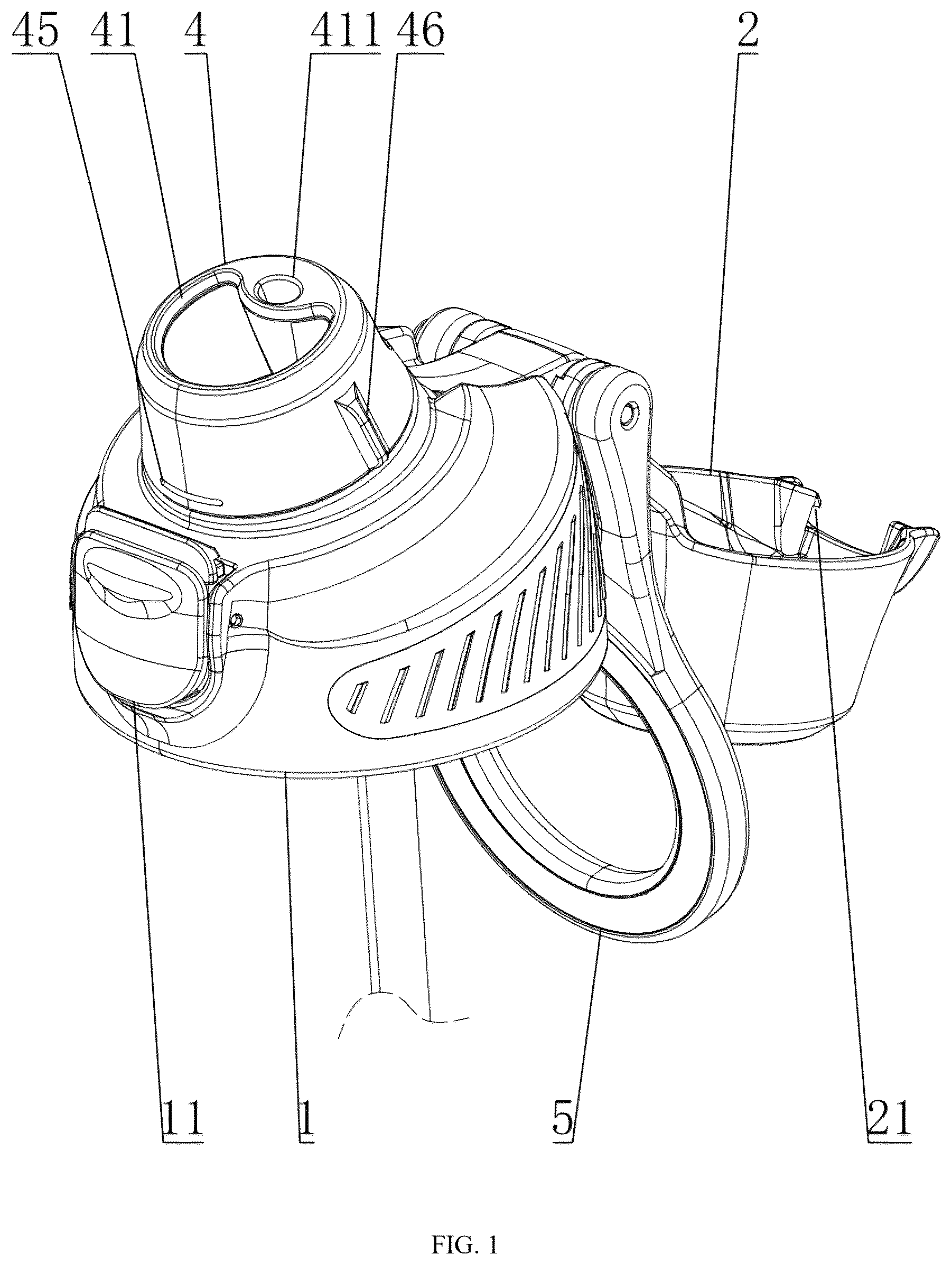Patent US12338038 — Multifunctional double drinking cup cover — Figure 1