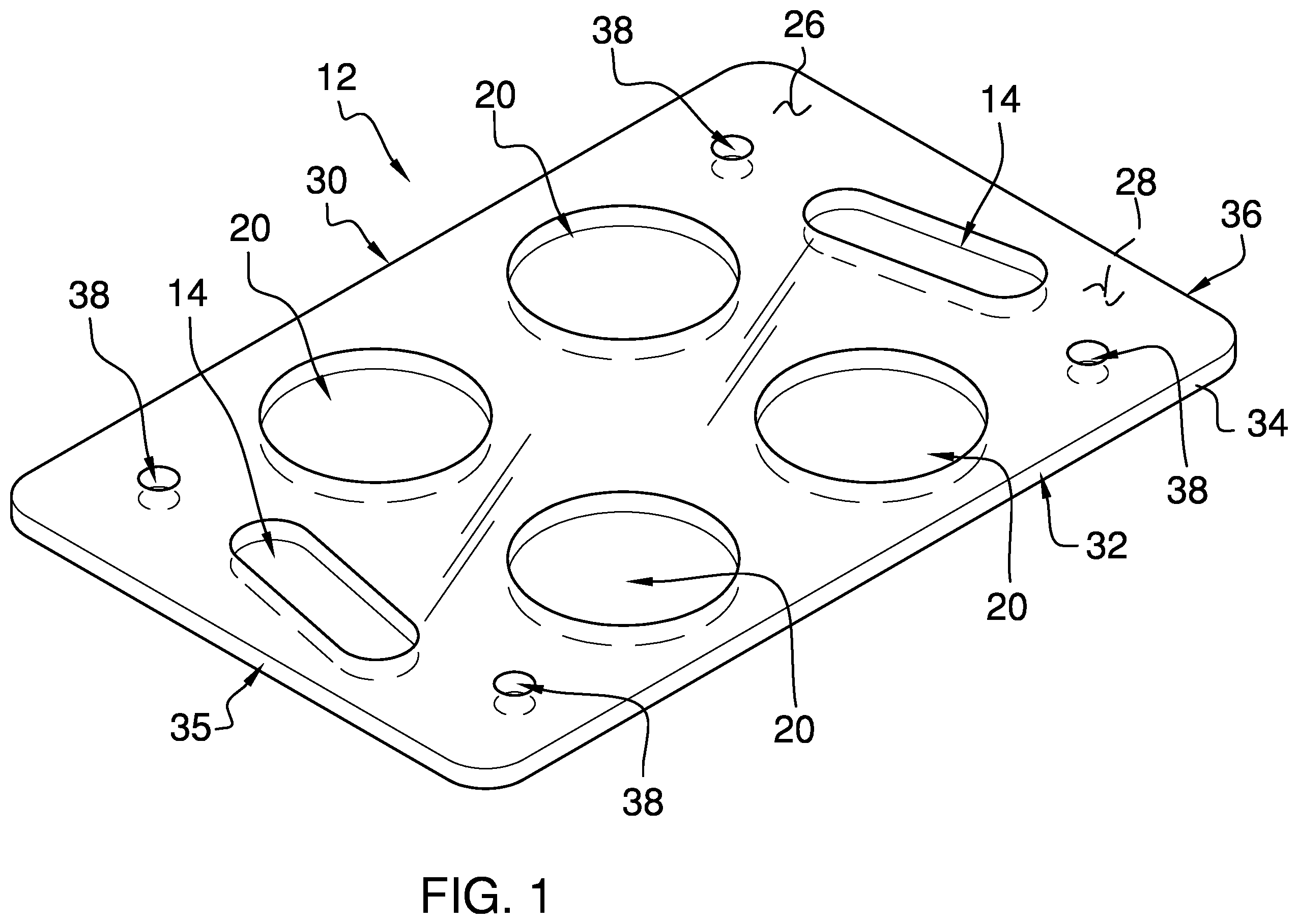 Patent US12338049 — Fast food carrying assembly — Figure 1