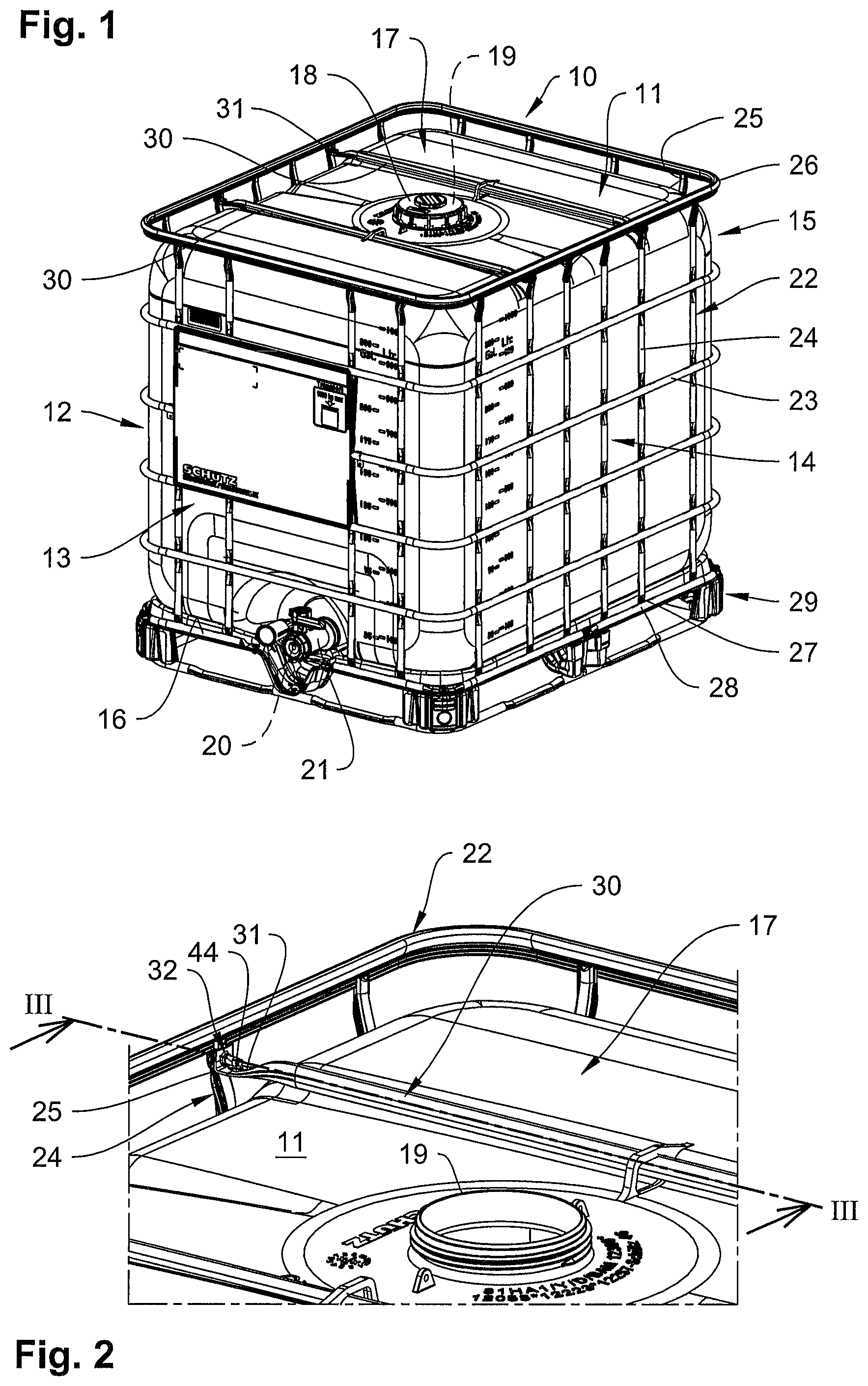 Patent US12338061 — Transport and storage container for liquids — Figure 1