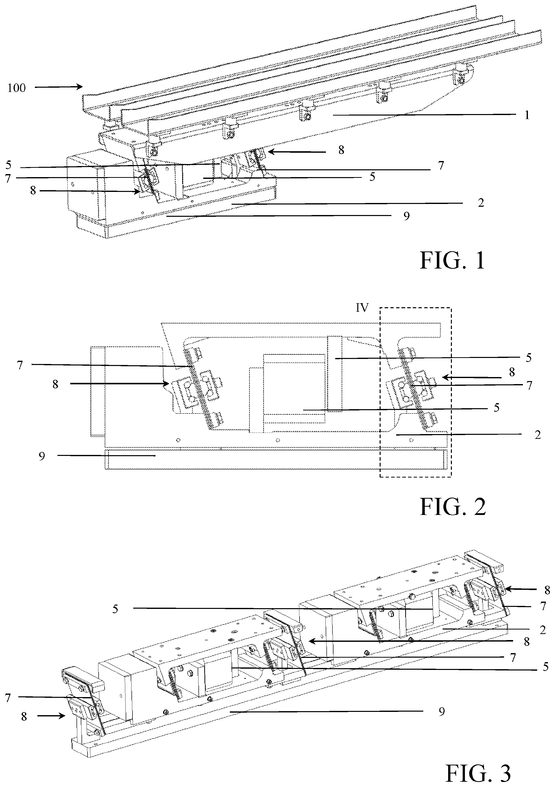Patent US12338076 — Two-mass vibrating conveyor device and vibration damper kit for a two-mass vibrating conveyor device — Figure 1